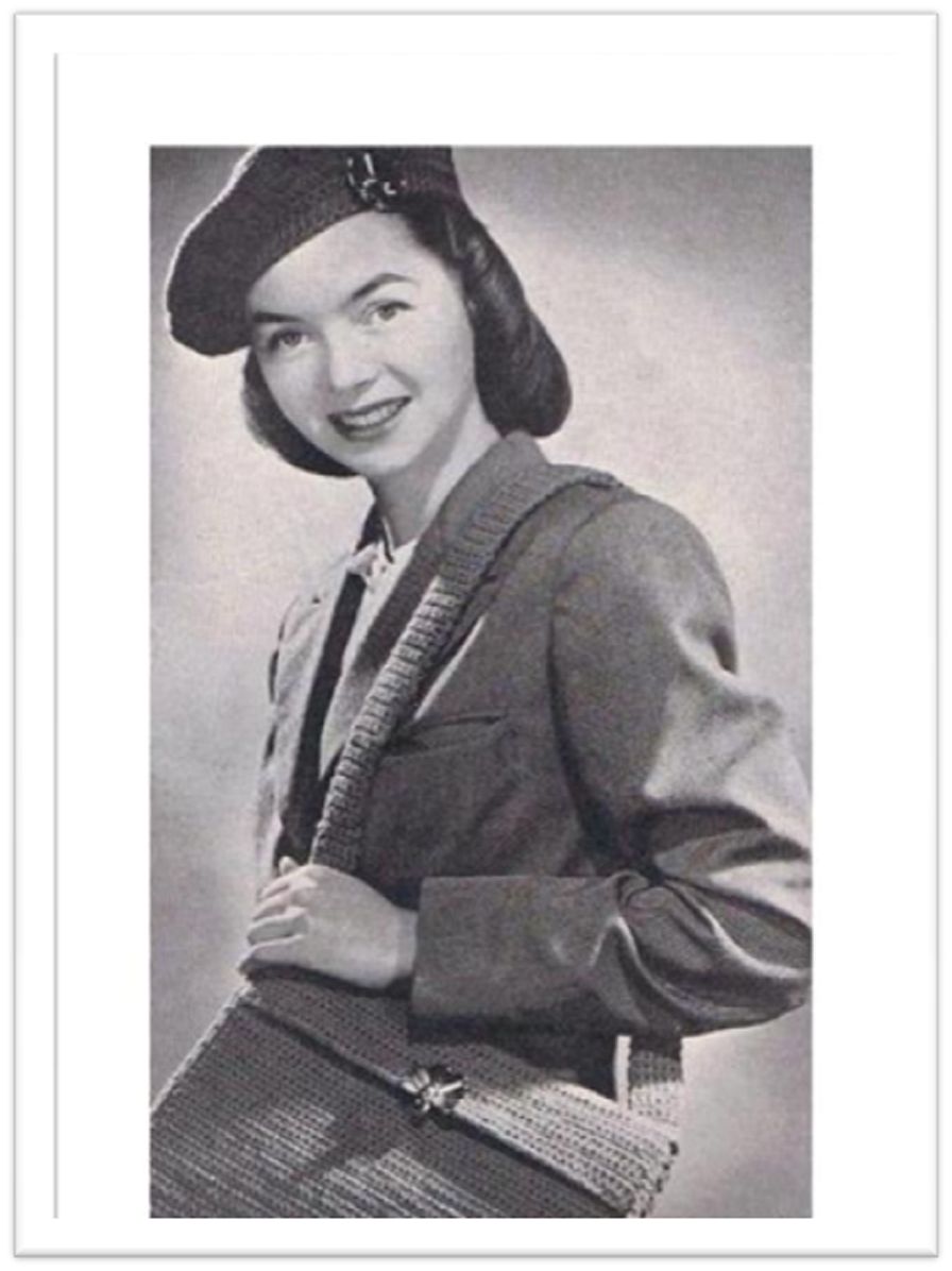 PATTERN #2695 BERET AND BAG VINTAGE CROCHET