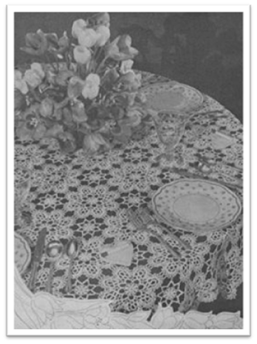 PATTERN #2726 TUPLIP TABLECLOTH VINTAGE CROCHET