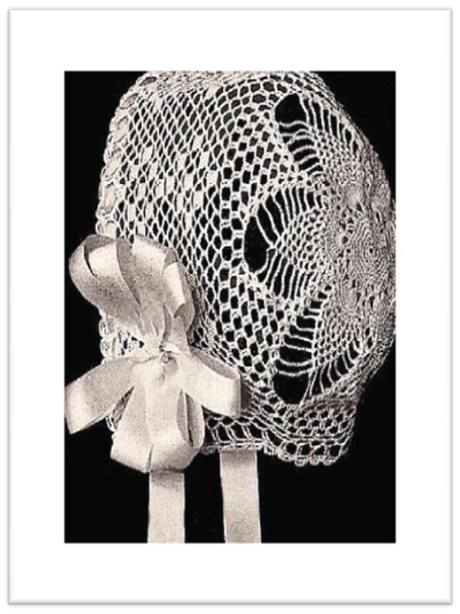 PATTERN #2733 COLUMBIA INFANTS CAP VINTAGE CROCHET
