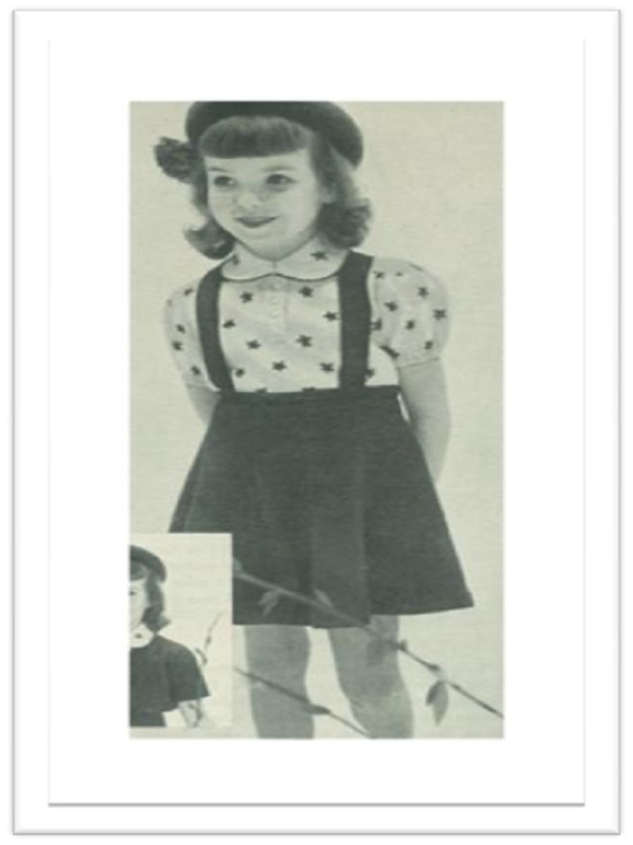 PATTERN #2453 CHILD'S BOLERO SUIT AND BERET VINTAGE KNITTING