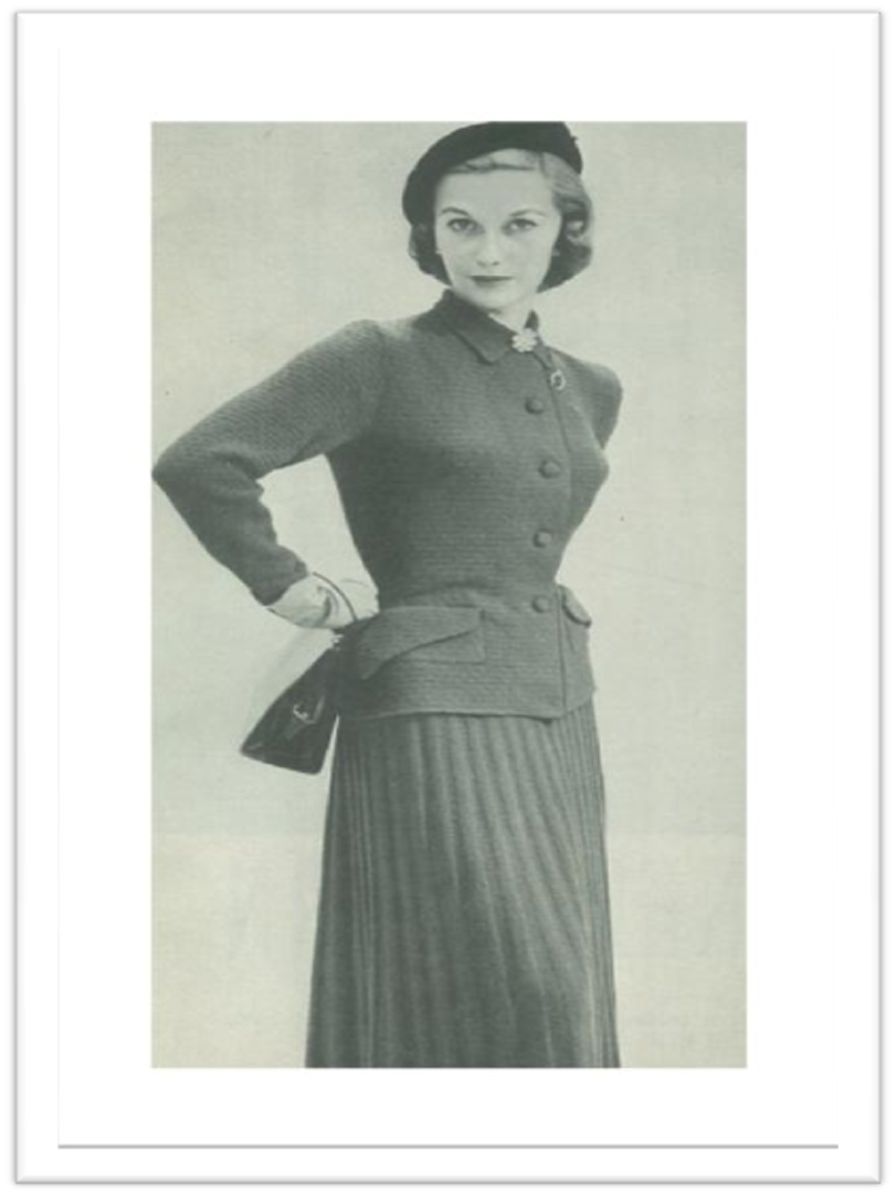 PATTERN #2455 RIBBED SKIRT VINTAGE KNITTING