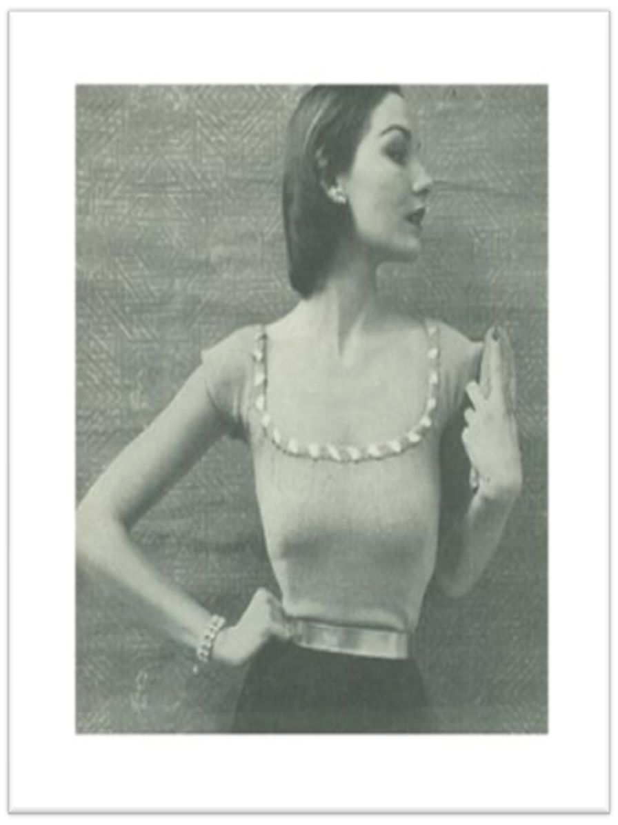 PATTERN #2456 SCOOP-NECK BLOUSE VINTAGE KNITTING