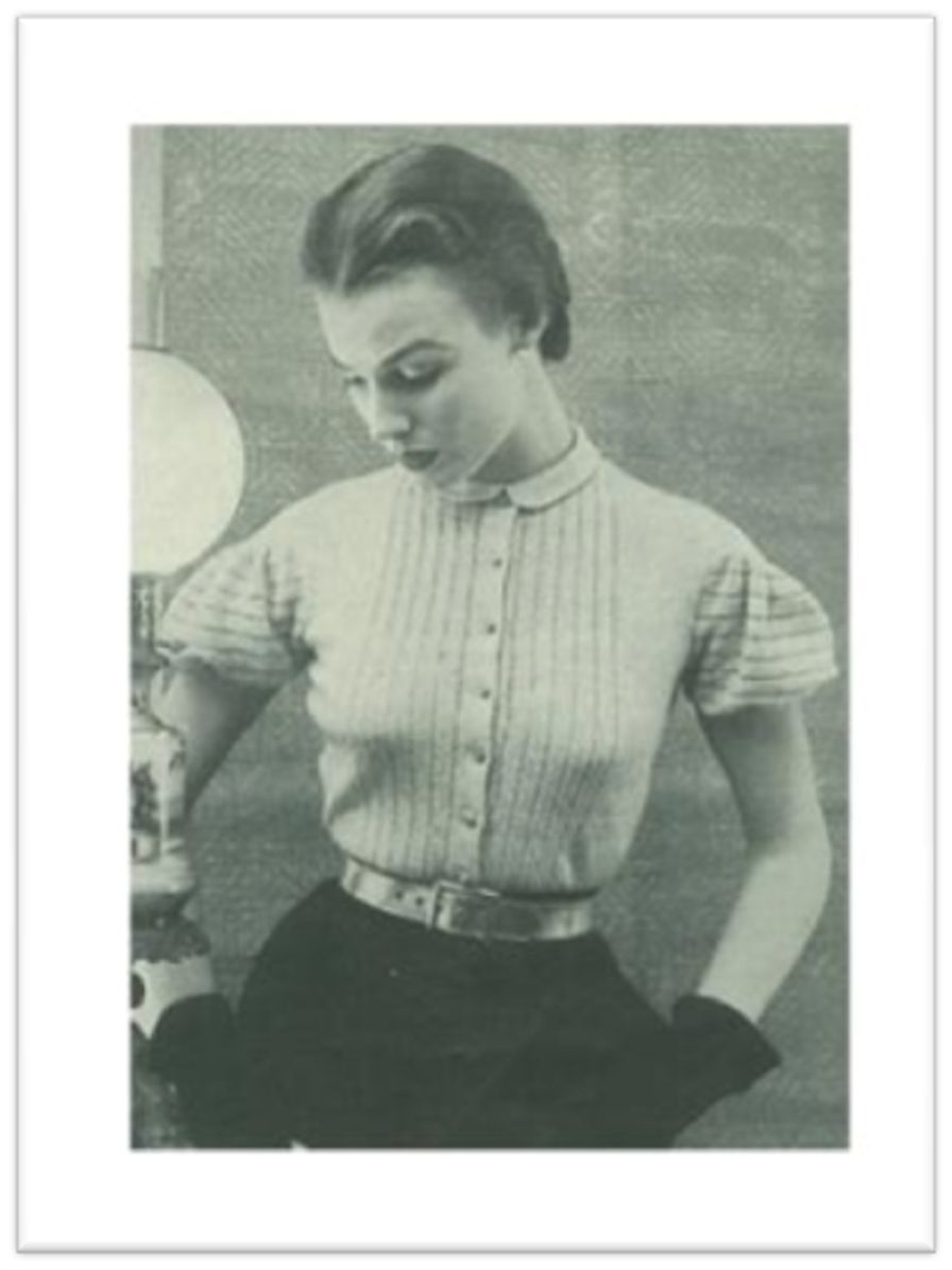 PATTERN #2459 AFTER-FIVE BLOUSE VINTAGE KNITTING