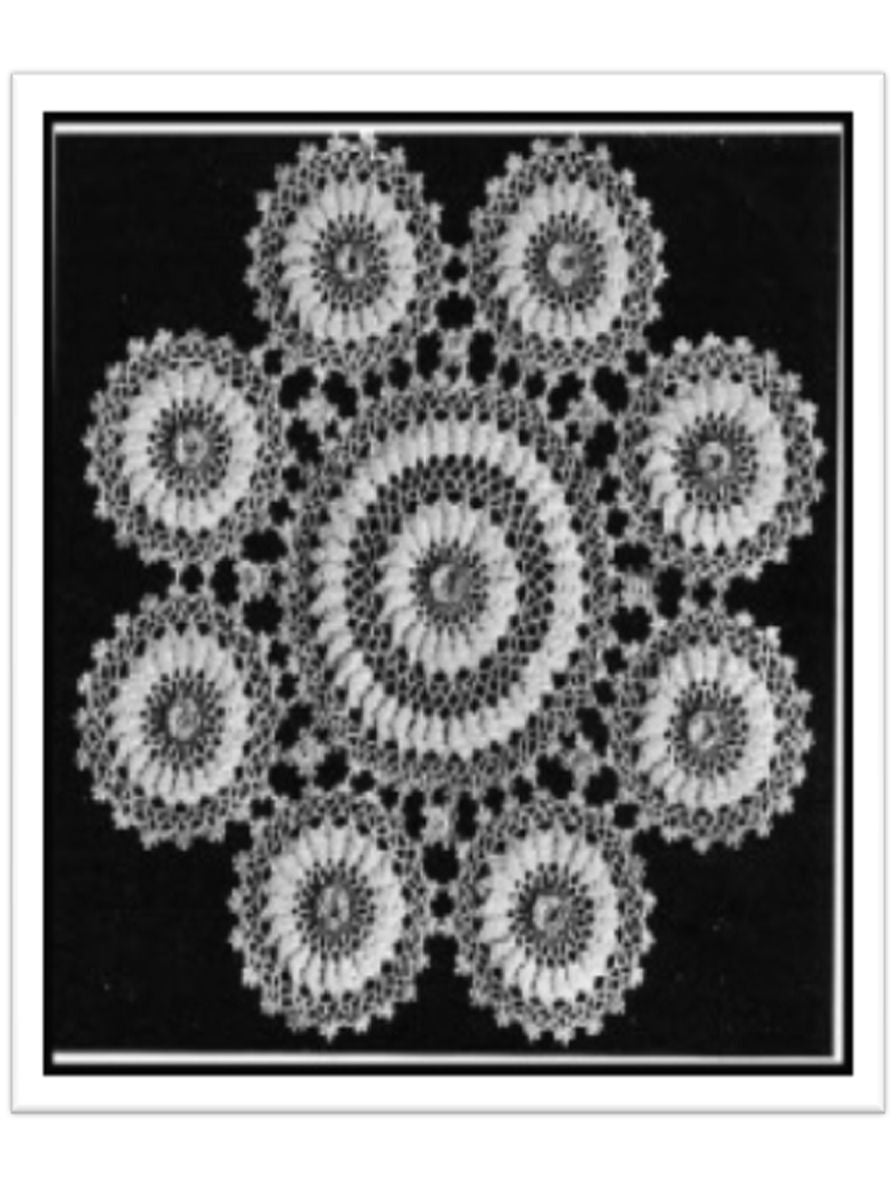 PATTERN #2462 RAMBLER ROSE DOILY VINTAGE CROCHET