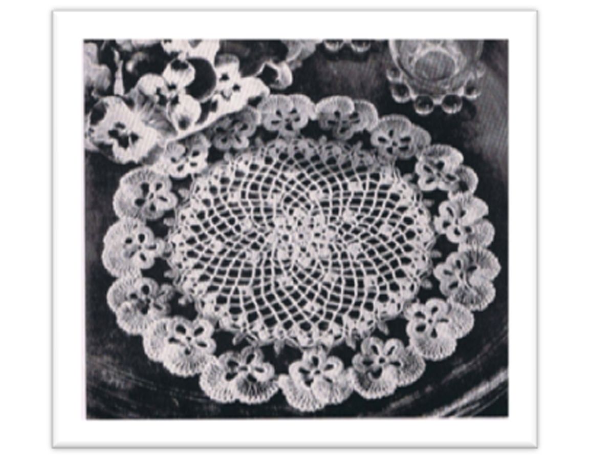 PATTERN #2463 NEW PANSY DOILY VINTAGE CROCHET