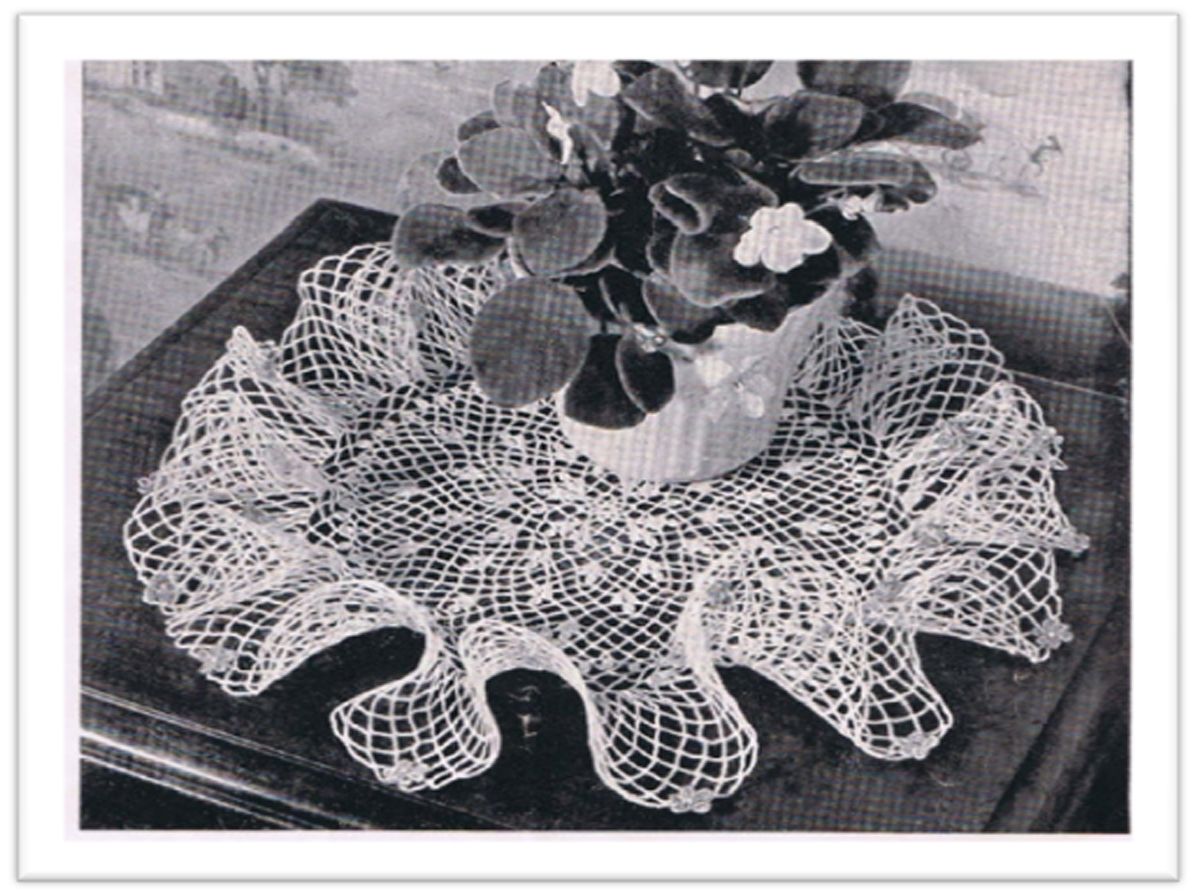 PATTERN #2464 AFRICAN VIOLET RUFFLE DOILY VINTAGE CROCHET