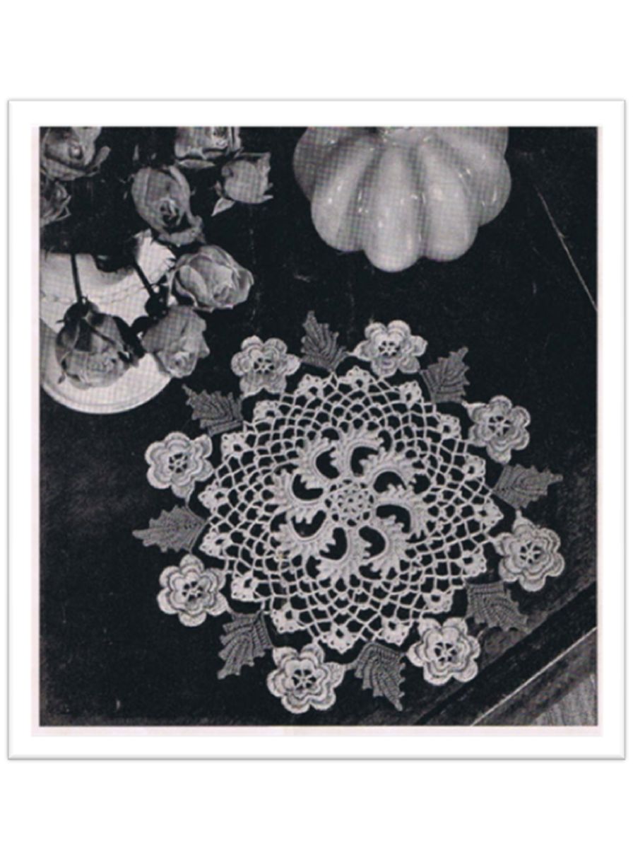 PATTERN #2466 IRISH ROSE DOILY VINTAGE CROCHET