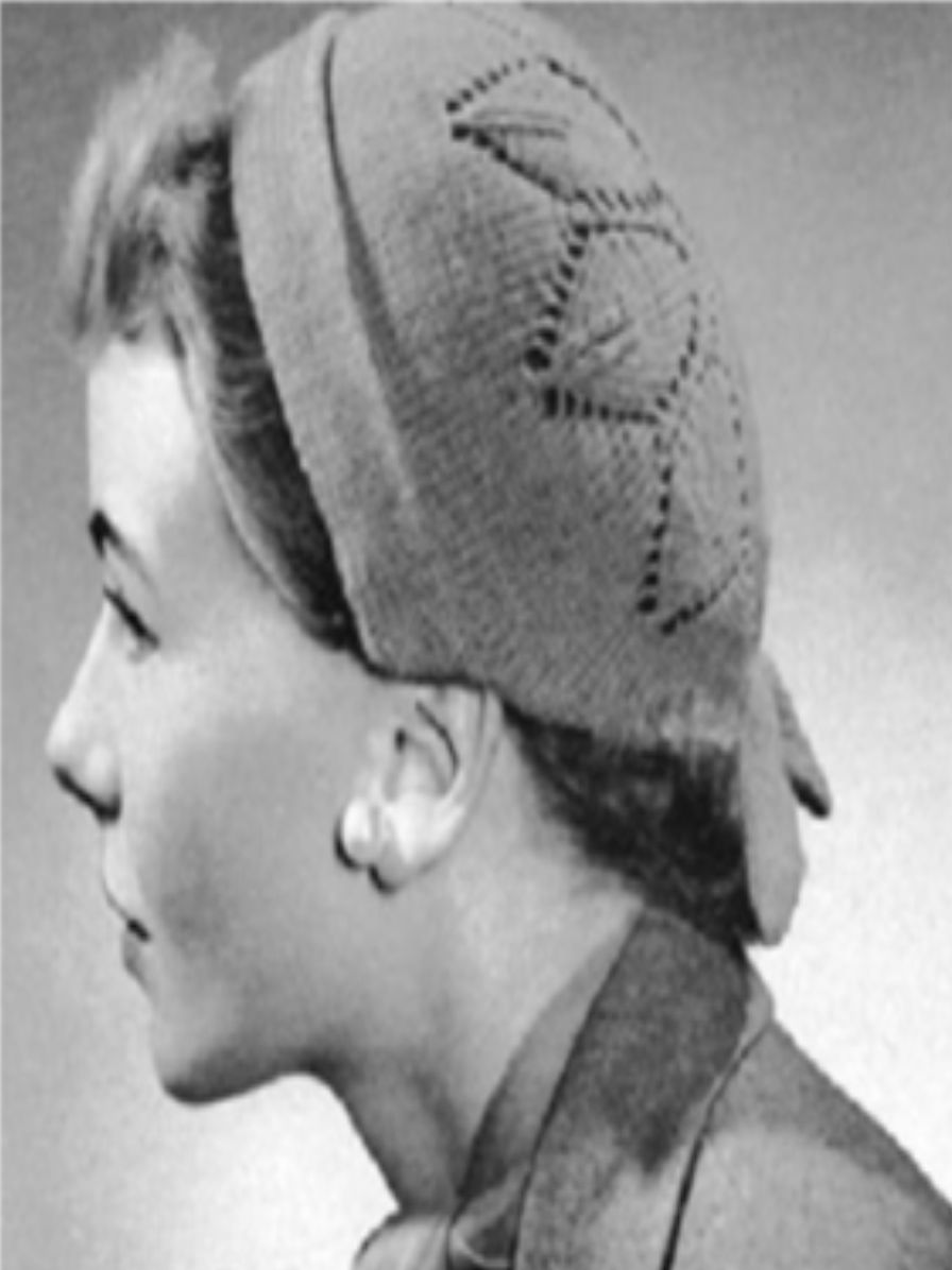 PATTERN #2468 THE LEAF MOTIF CAP VINTAGE KNITTING