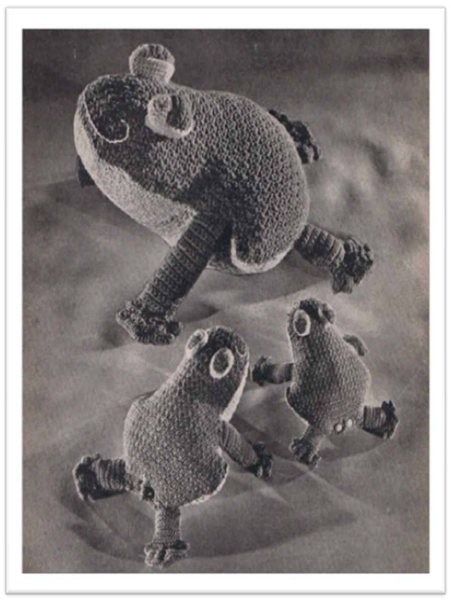 PATTERN #2487 CROCHETED FROG VINTAGE CROCHET