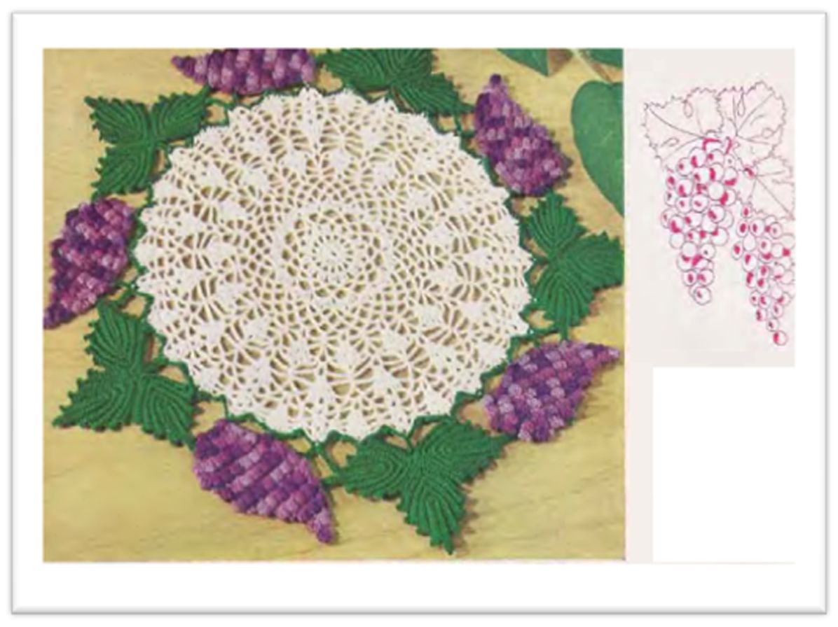 PATTERN #2498 GRAPE DOILY VINTAGE CROCHET