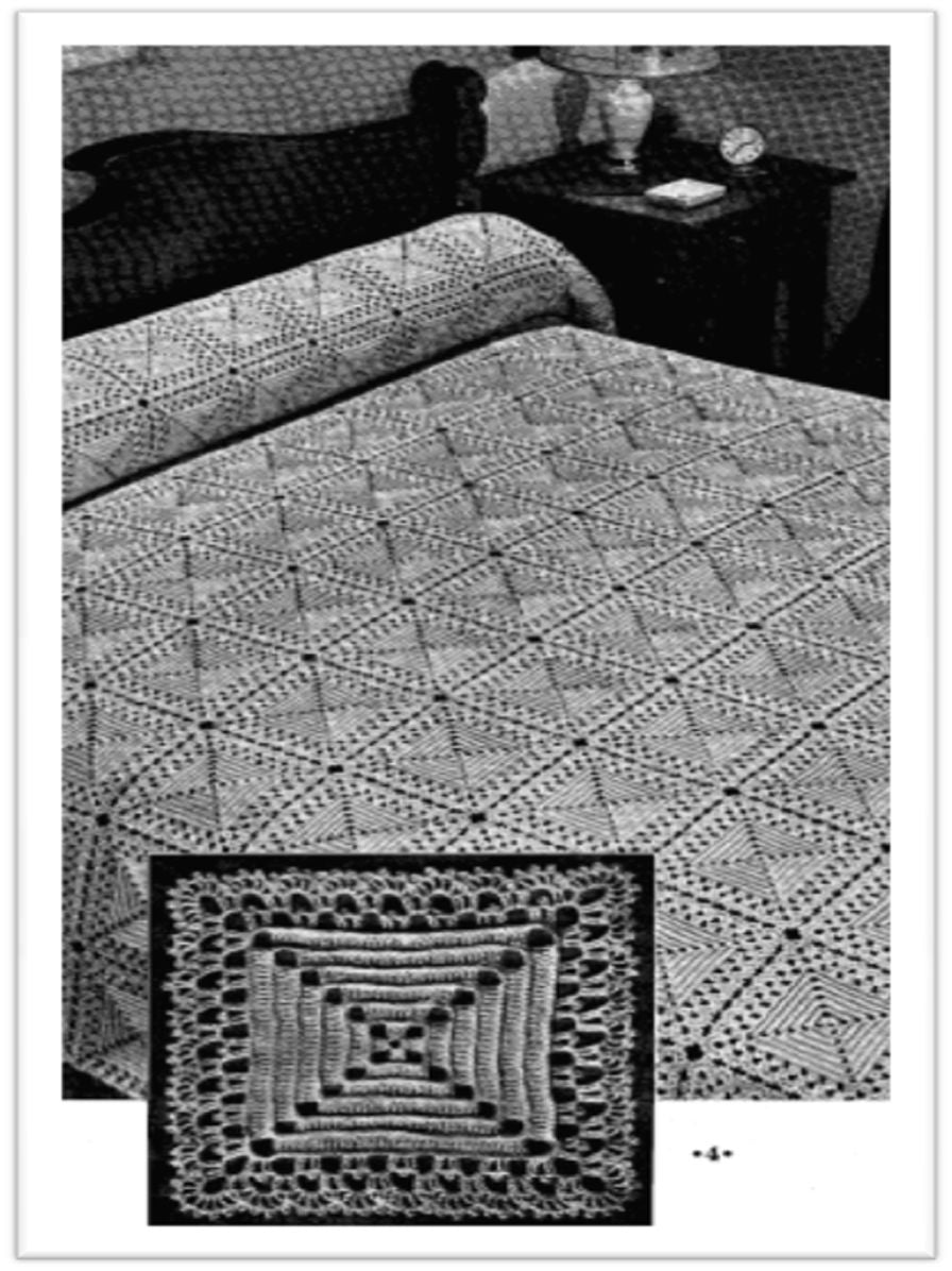 PATTERN #2505 PYRAMID BEDSPREAD VINTAGE CROCHET