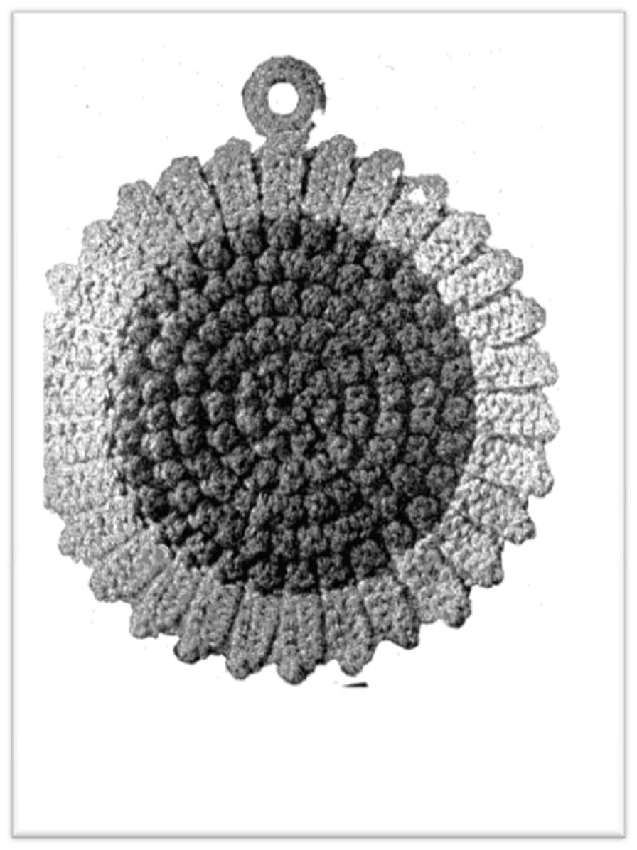 PATTERN #2516 SUN FLOWER POTHOLDER VINTAGE CROCHET