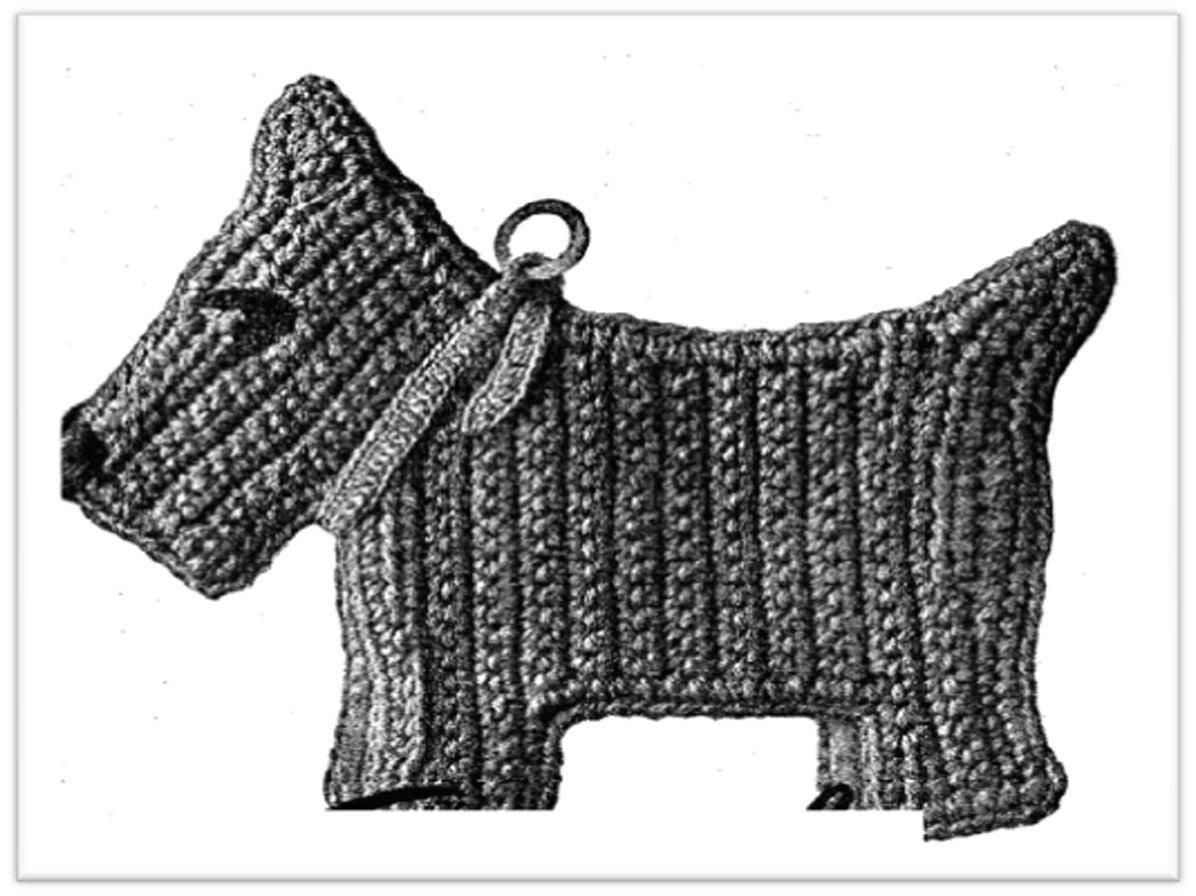 PATTERN #2519 SCOTTIE POTHOLDER VINTAGE CROCHET