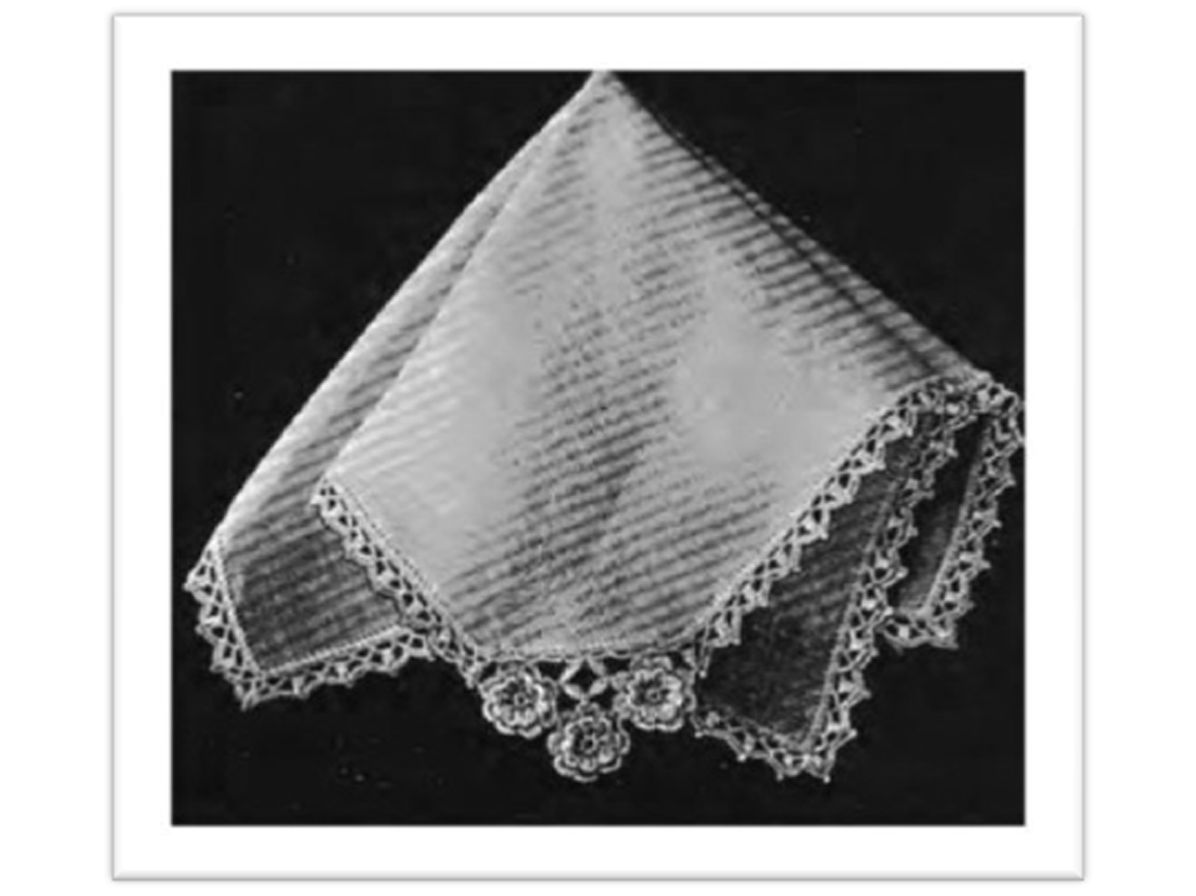 PATTERN #2530 ROSE CORNER FOR HANDKERCHIEF VINTAGE CROCHET