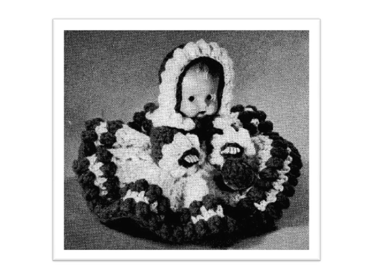 PATTERN #2533 RUFFLE BUSTLE DOLL DRESS VINTAGE CROCHET