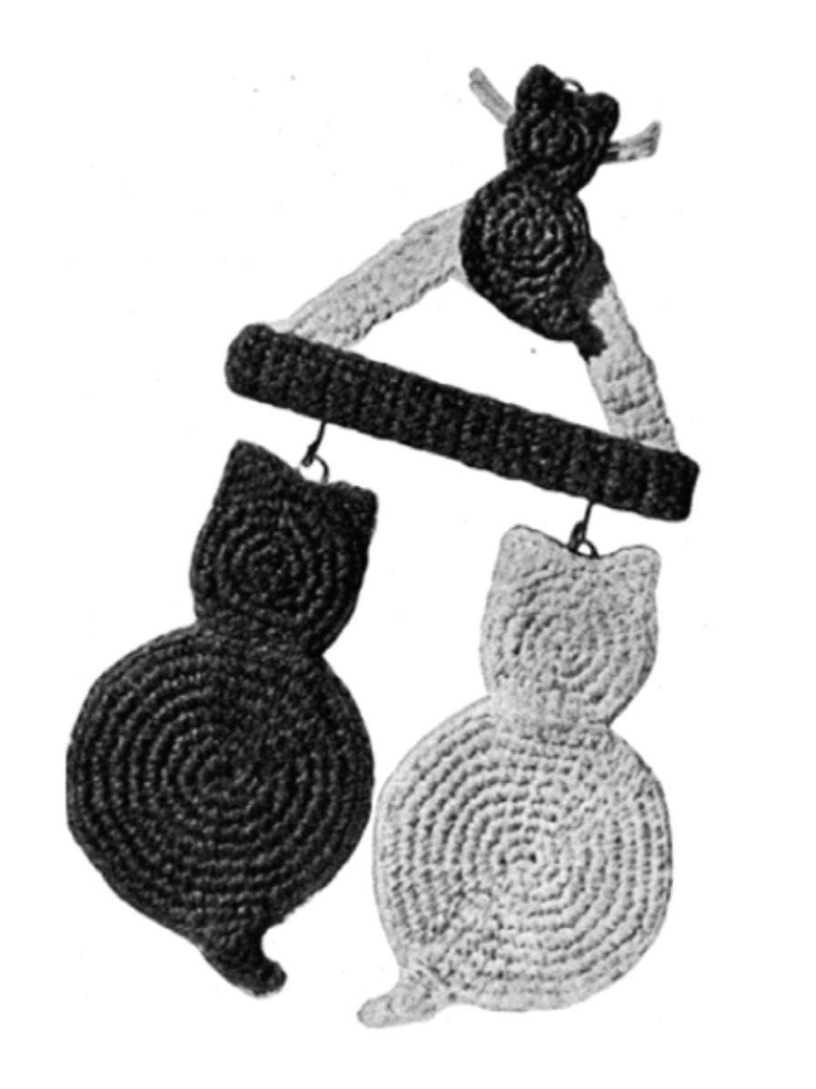 PATTERN #2559 KITTY CATTY POTHOLDER VINTAGE CROCHET