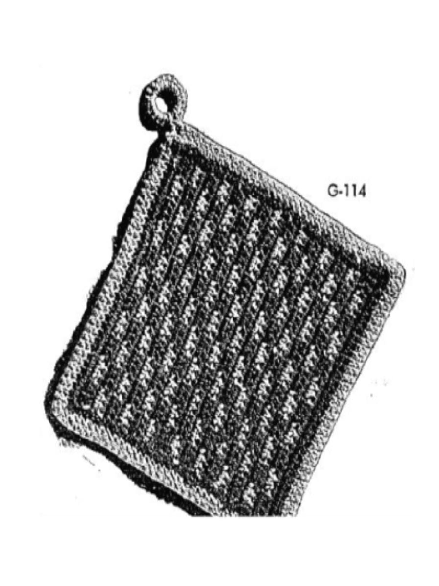 PATTERN #2564 POTHOLDER VINTAGE CROCHET