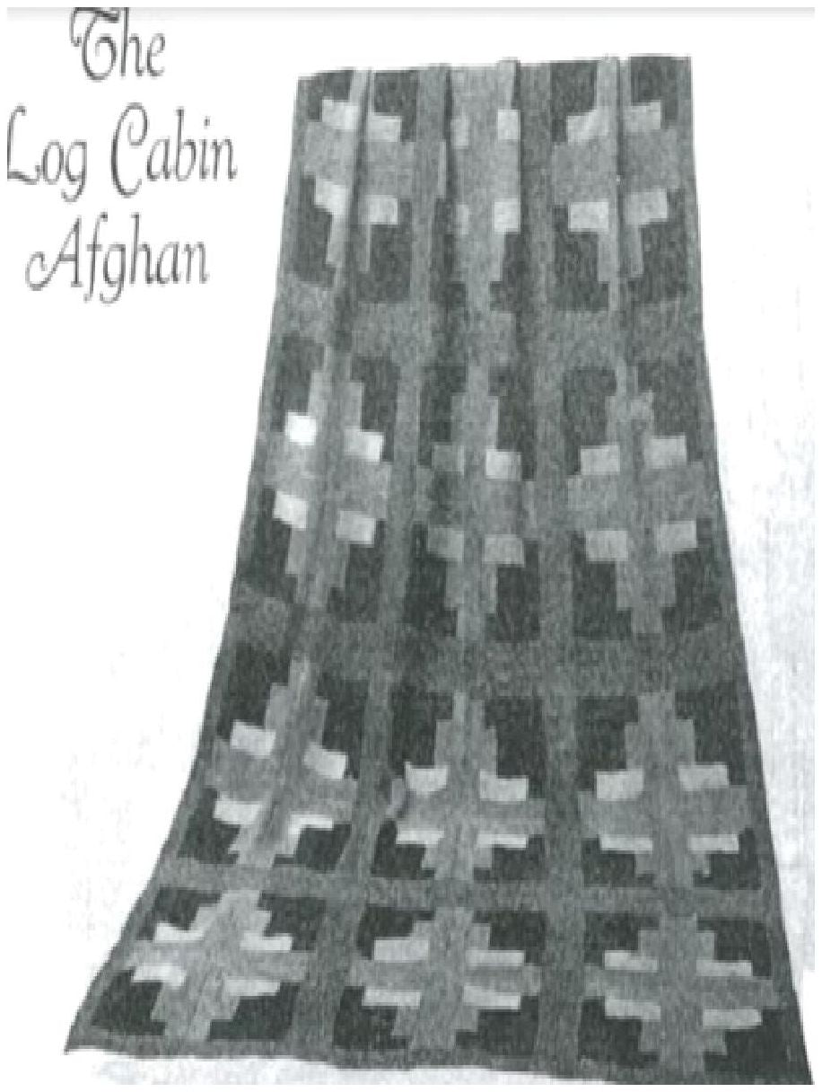 PATTERN #0655 THE LOG CABIN AFGHAN VINTAGE CROCHET