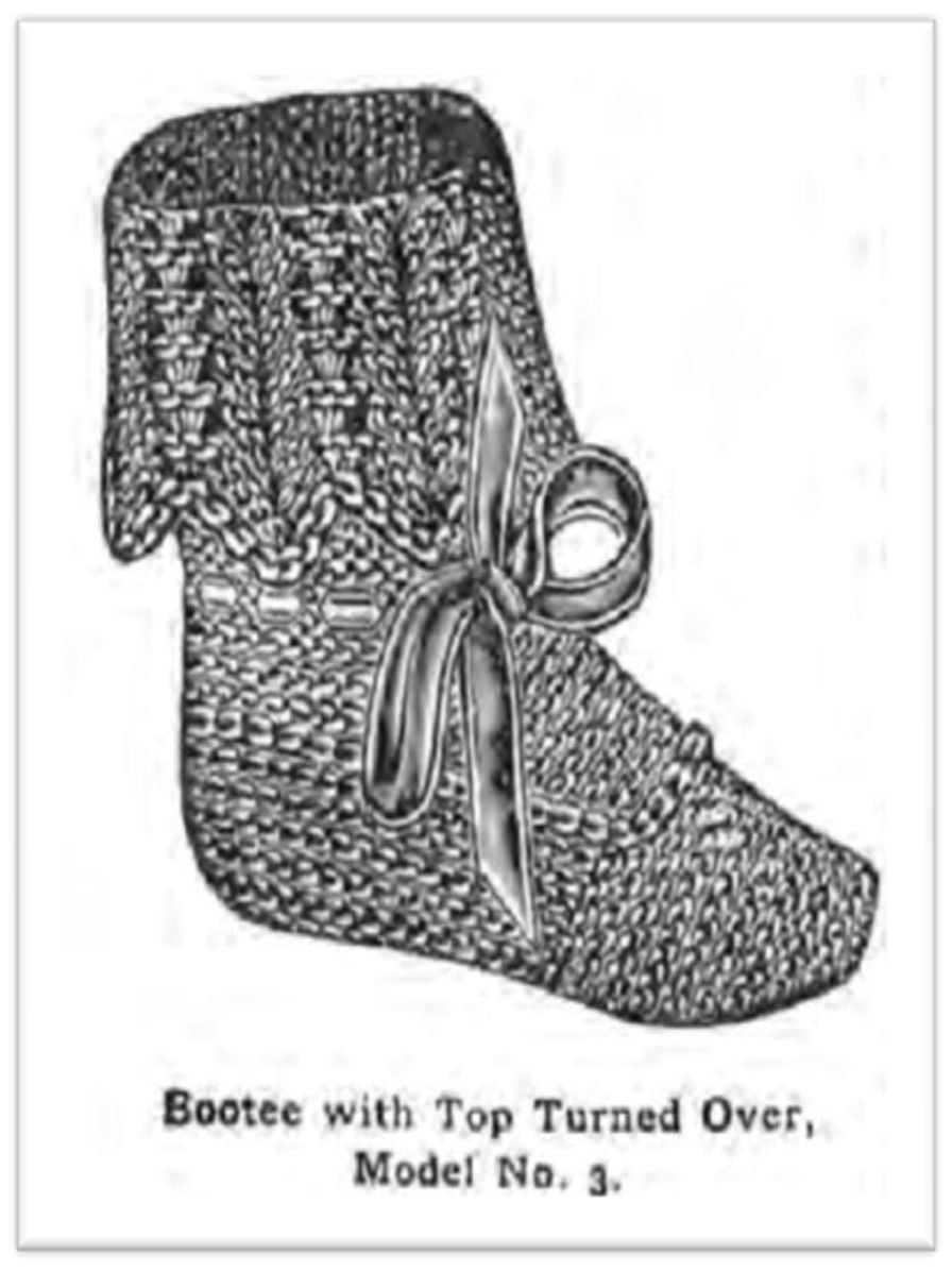 PATTERN #2114 BOOTIES WITH TOPS TURNED OVER VINTAGE KNITTING
