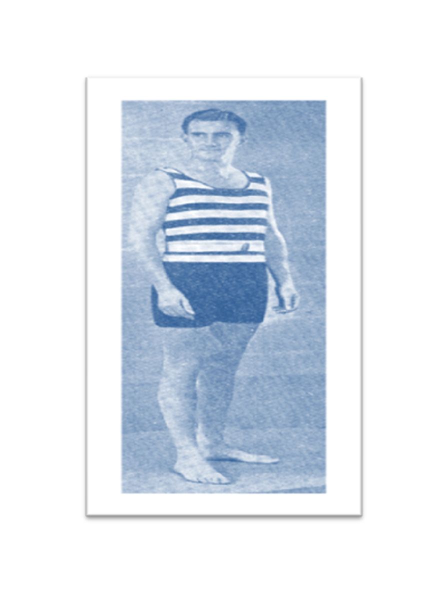 PATTERN #2130 MAN'S KNITTED BATHING COSTUME VINTAGE KNITTING