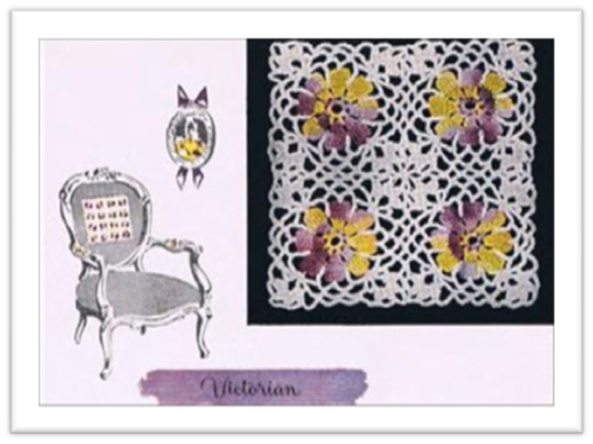PATTERN #2804 PANSY MOTIF VINTAGE CROCHET
