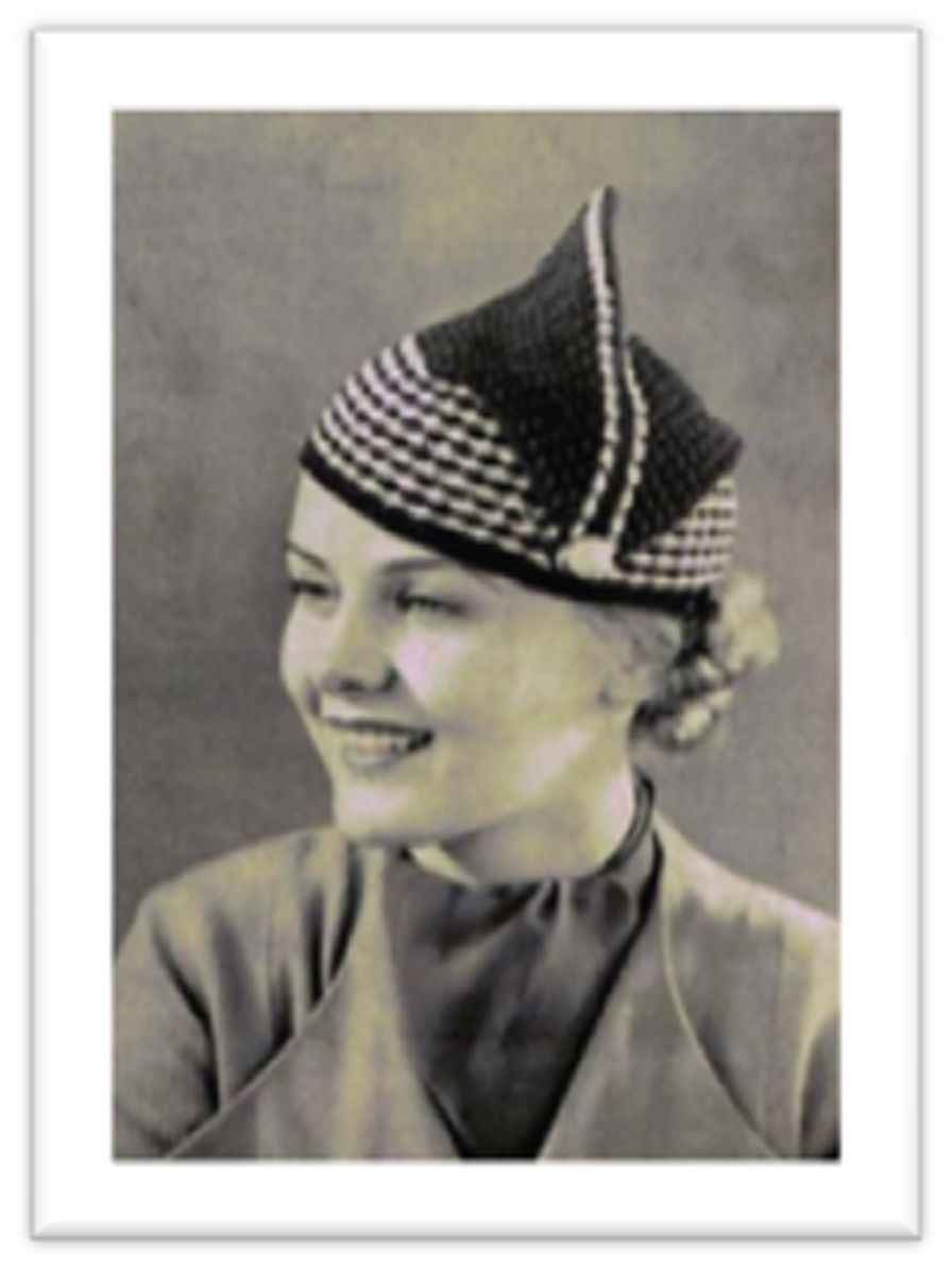 PATTERN #2807 PEAK HAT VINTAGE CROCHET