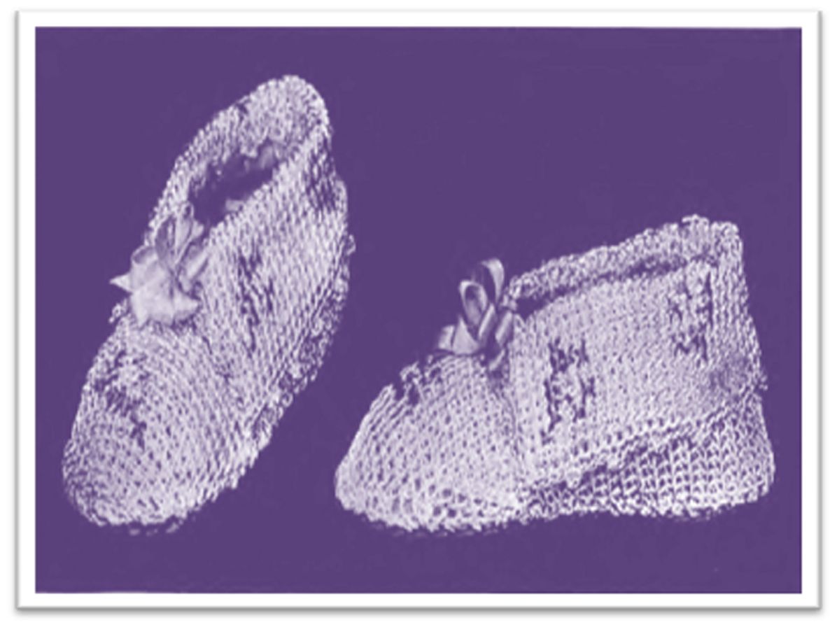PATTERN #2813 SILK BABY SHOES VINTAGE CROCHET