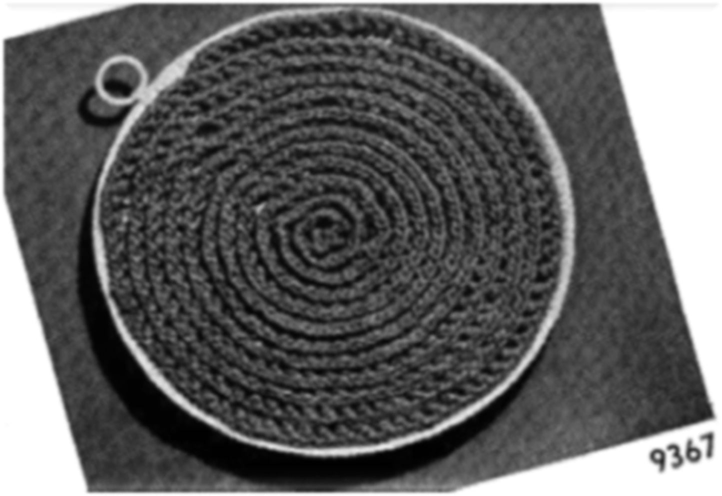 PATTERN #2820 ROUND POTHOLDER VINTAGE CROCHET