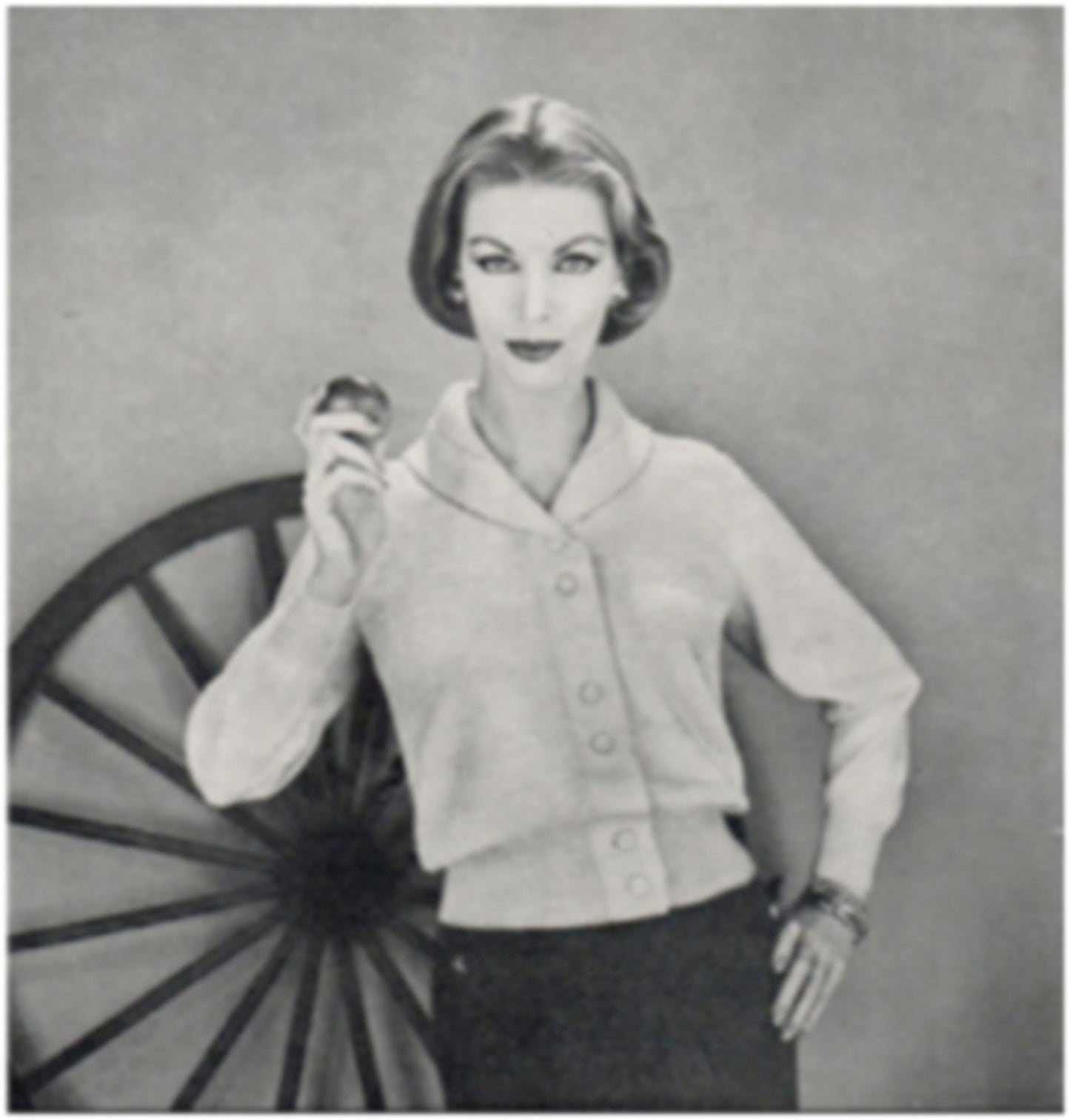 PATTERN #2830 EMBOSSED CARDIGAN BLOUSE VINTAGE KNITTING