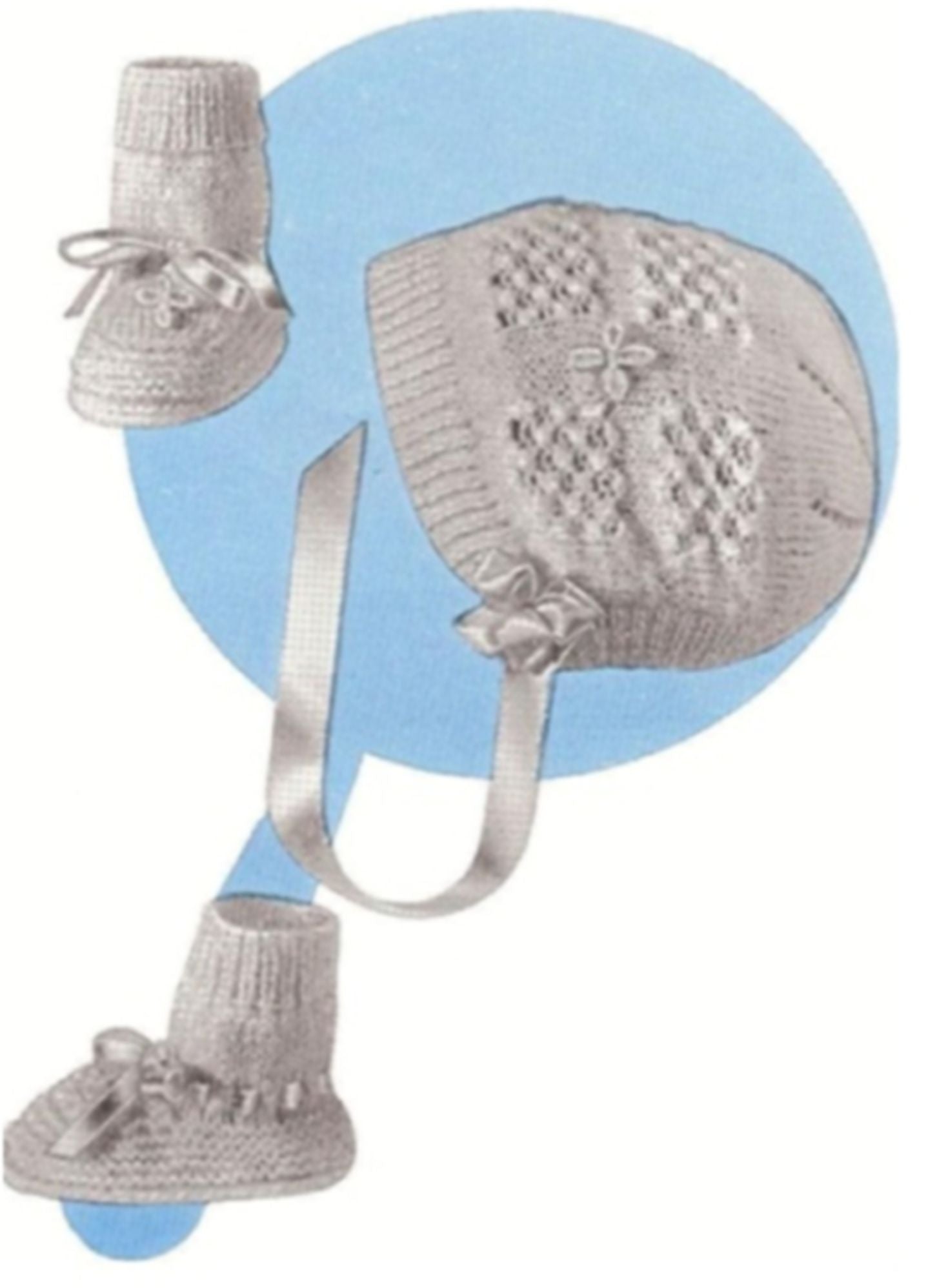 PATTERN #2835 KNITTING CAP AND BOOTIES VINTAGE KNITTING