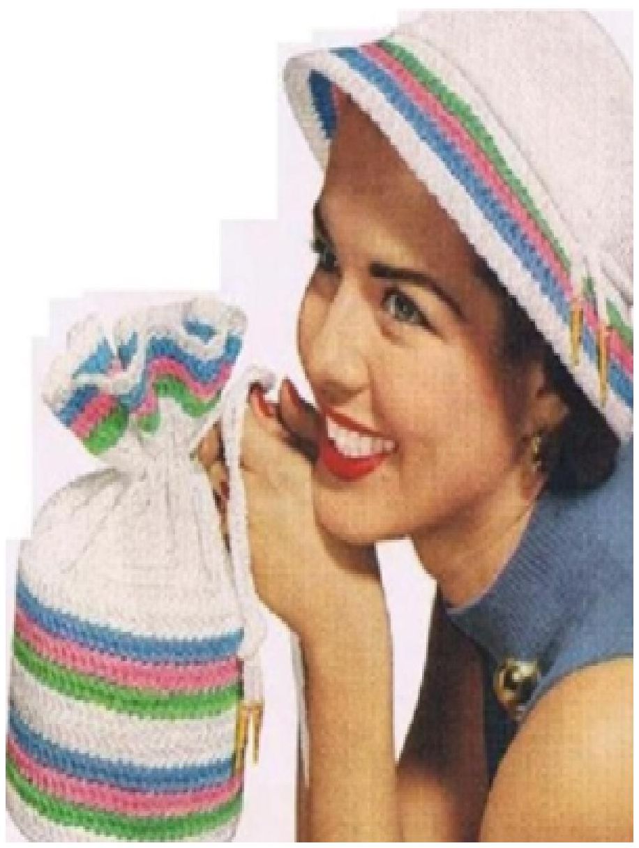 PATTERN #0821 CANDY STRIP HAT AND BAG VINTAGE CROCHET