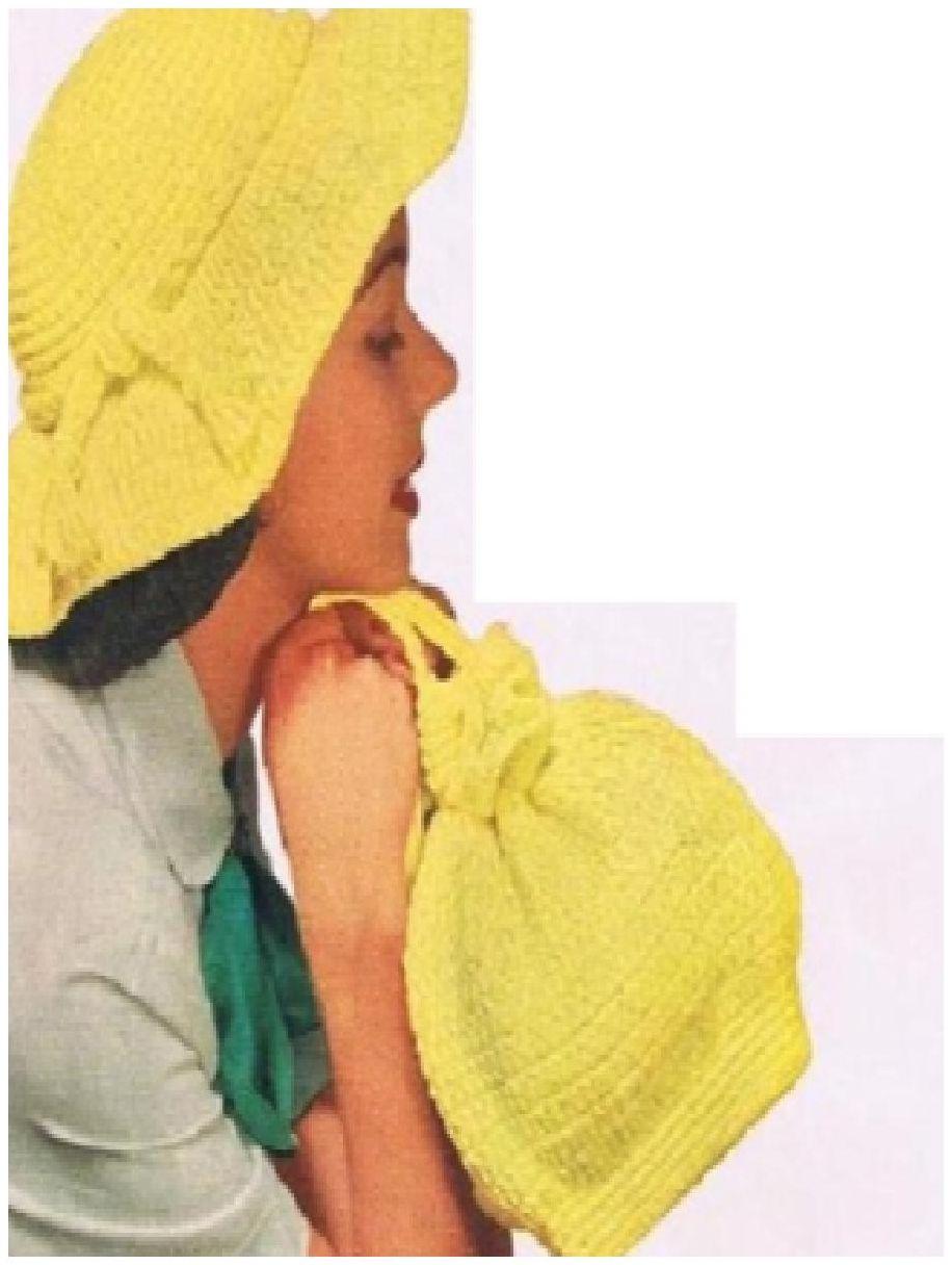 PATTERN #0823 YELLOW HAT AND BAG VINTAGE CROCHET