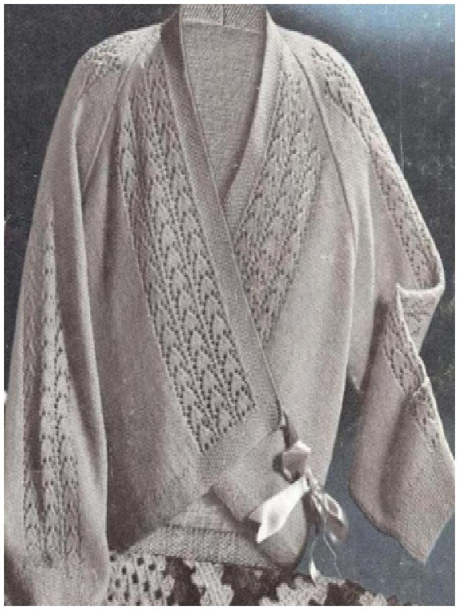 PATTERN #0824 CROSS-OVER BED JACKET VINTAGE KNITTING