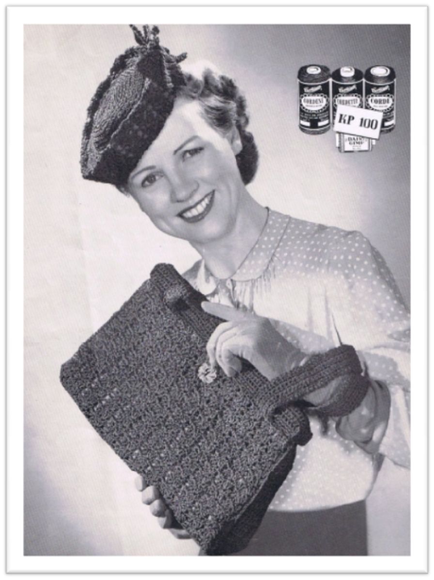PATTERN #2179 MELISSA HAT AND BAG VINTAGE CROCHET