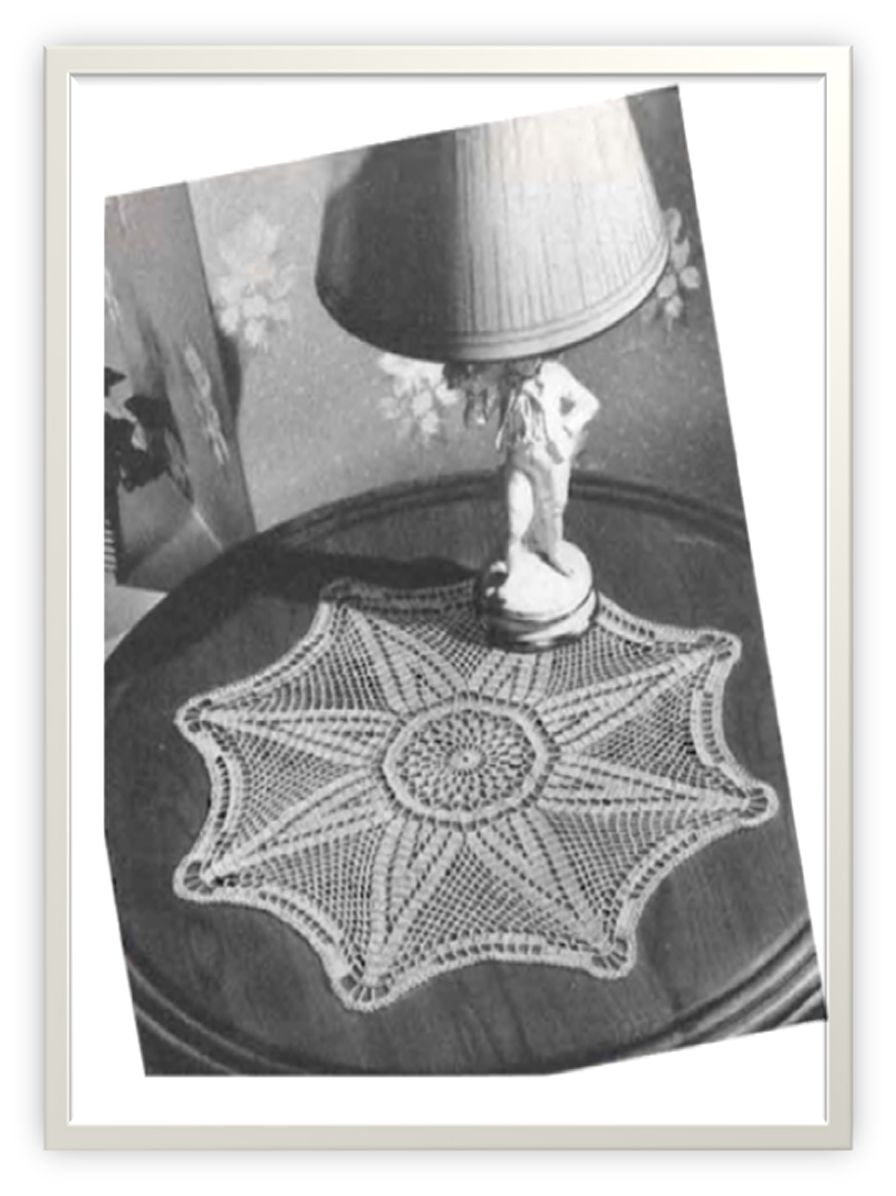 PATTERN #2210 STAR OF INDIA DOILY VINTAGE CROCHET