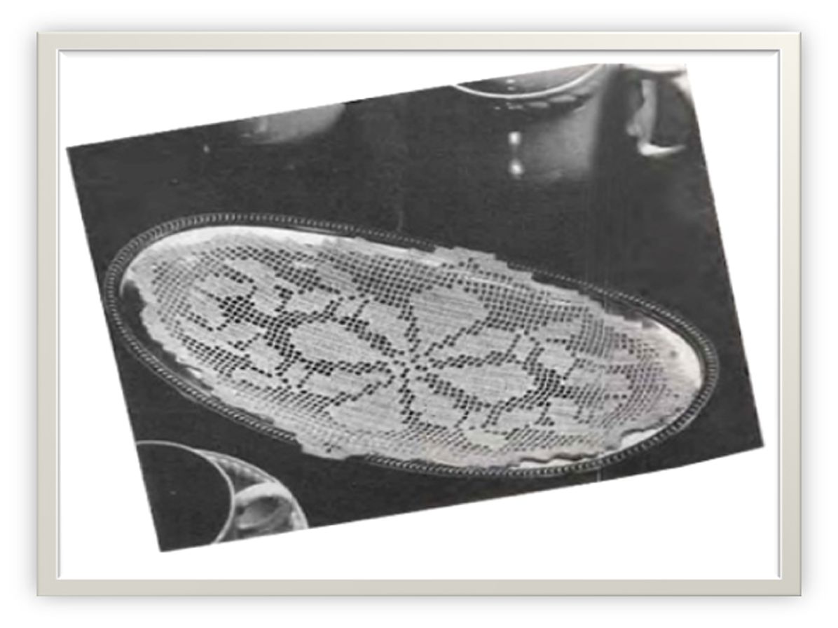 PATTERN #2214 BED TRAY DOILY VINTAGE CROCHET