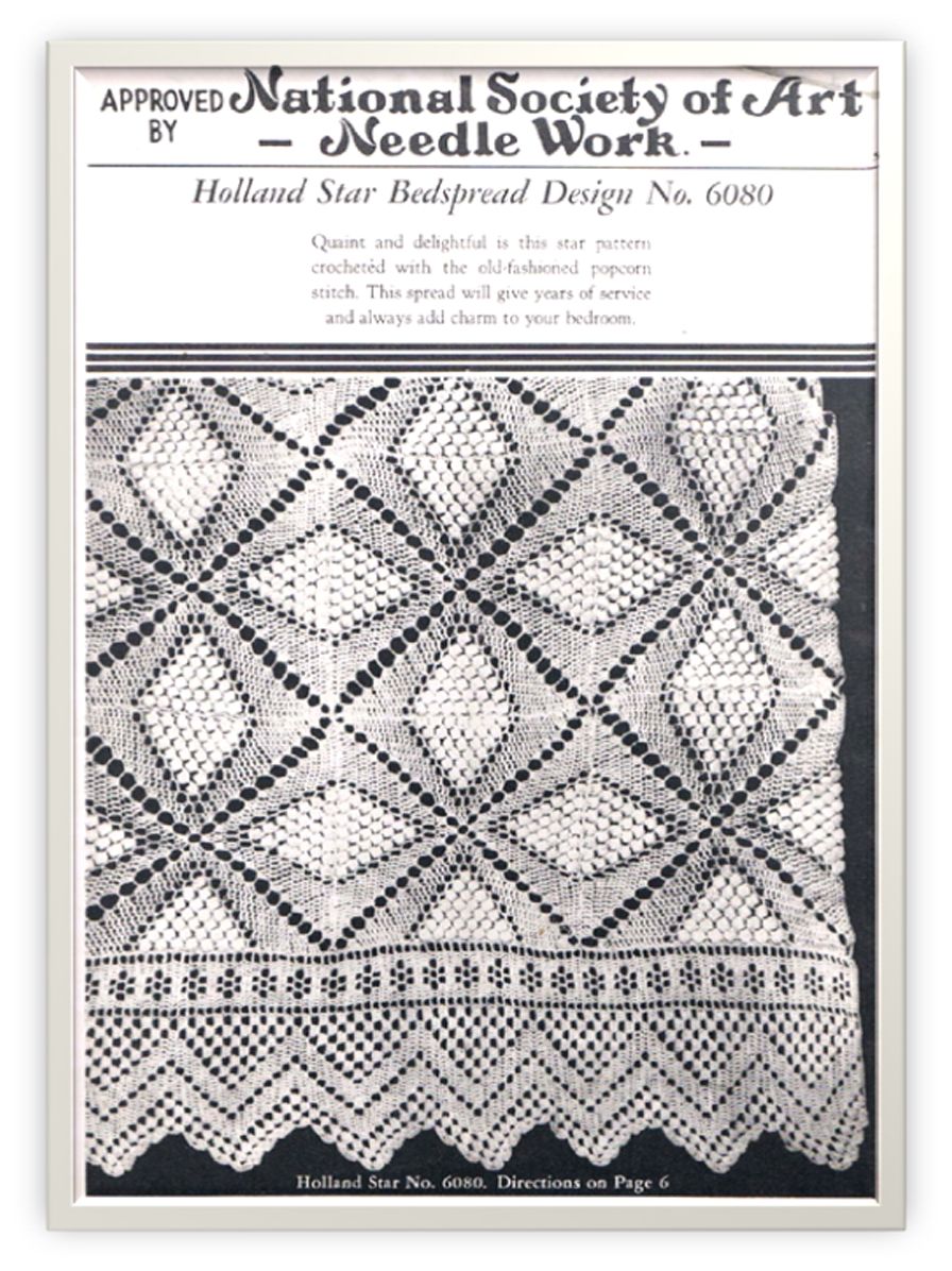 PATTERN #2224 HOLLAND STAR BEDSPREAD VINTAGE CROCHET