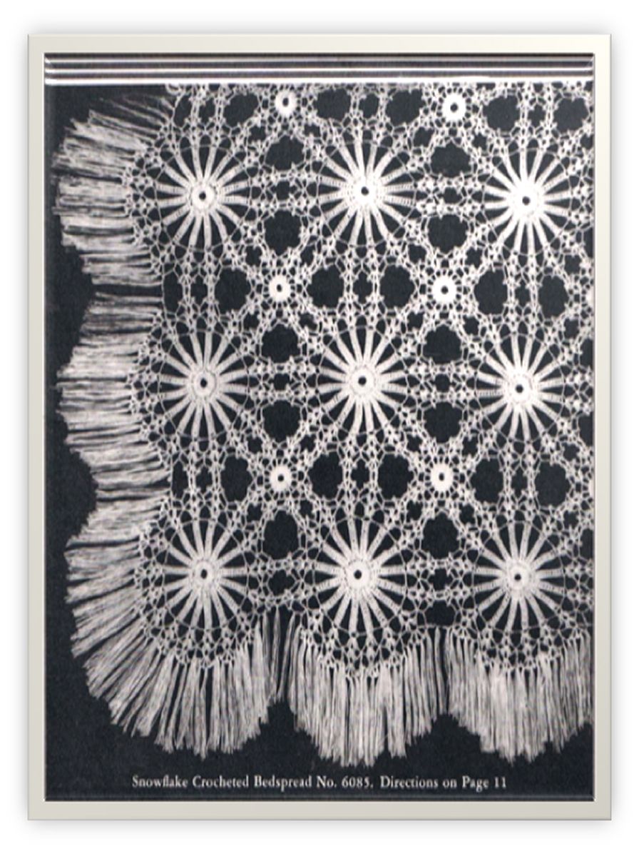 PATTERN #2227 SNOWFLAKE BEDSPREAD VINTAGE CROCHET