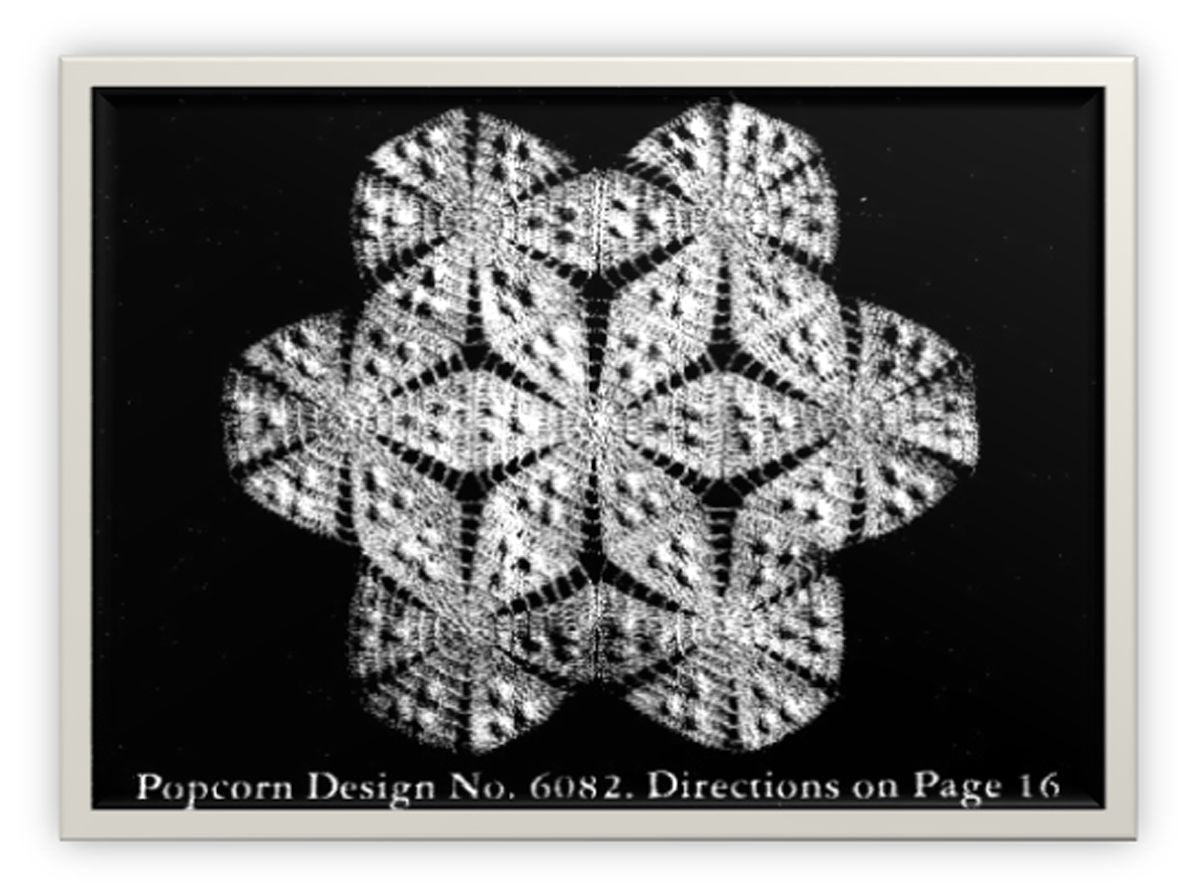 PATTERN #2231 POPCORN STAR DESIGN VINTAGE CROCHET