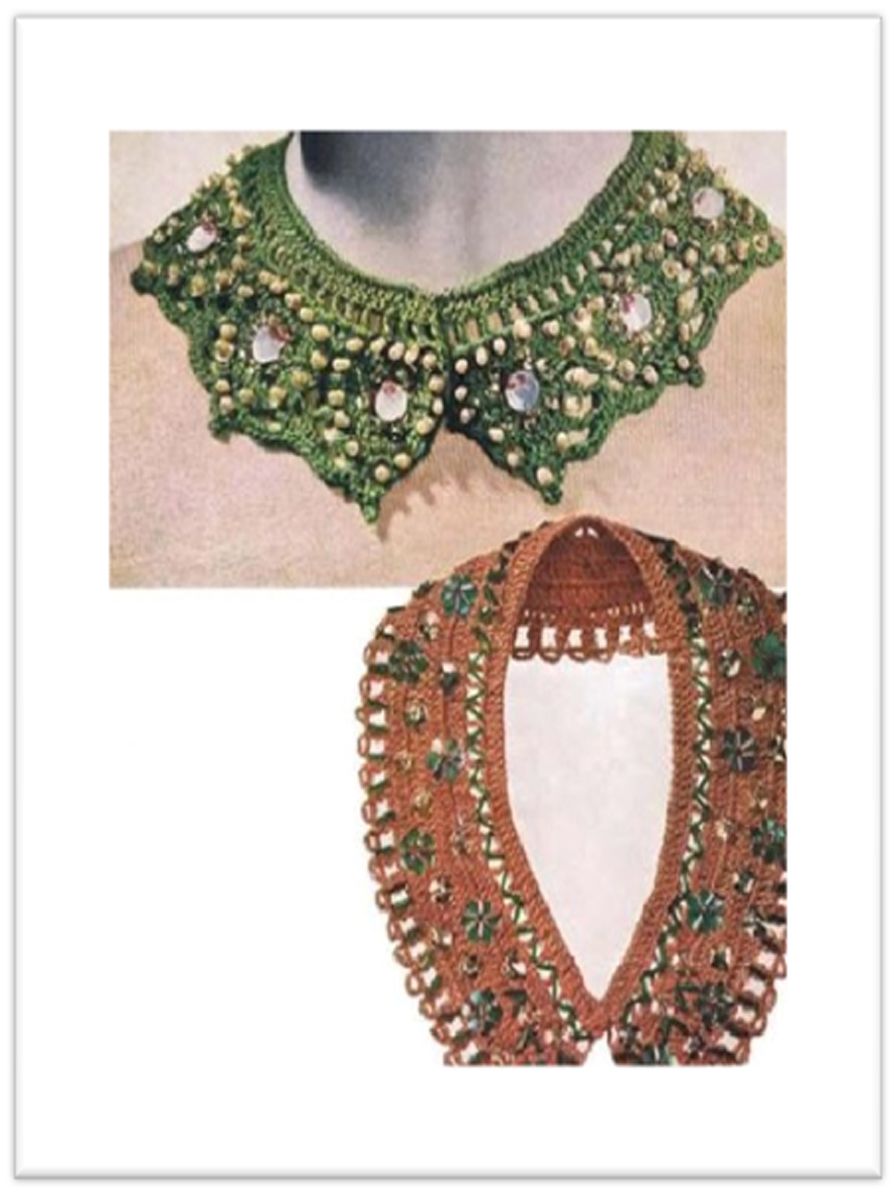 PATTERN #2304 JEWELED COLLAR VINTAGE CROCHET