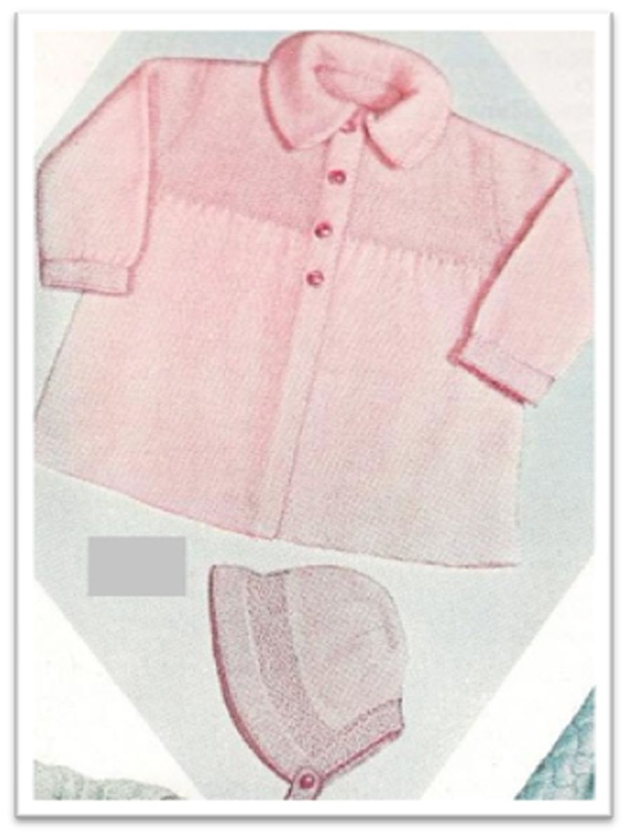 PATTERN #2305 COAT AND BONNET VINTAGE KNITTING