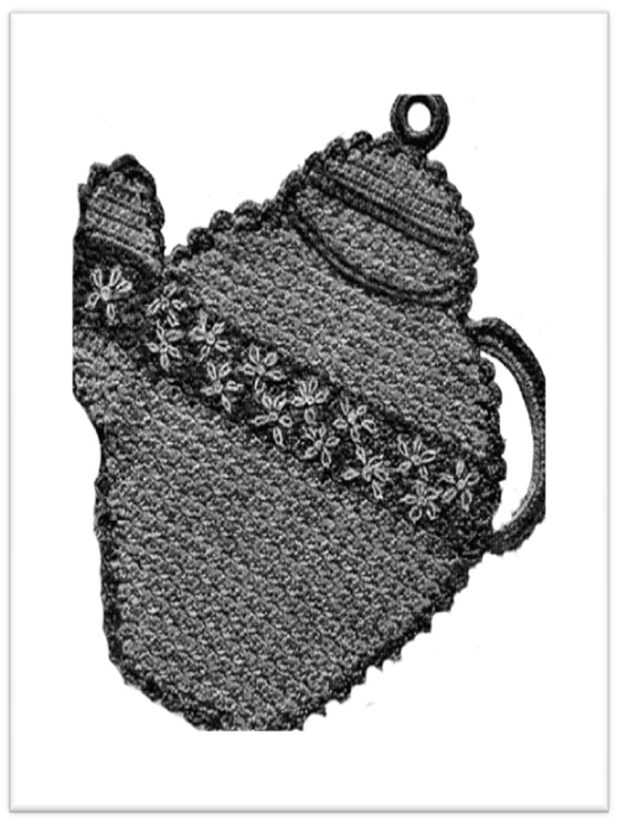PATTERN #2326 TEAPOT POT HOLDER VINTAGE CROCHET