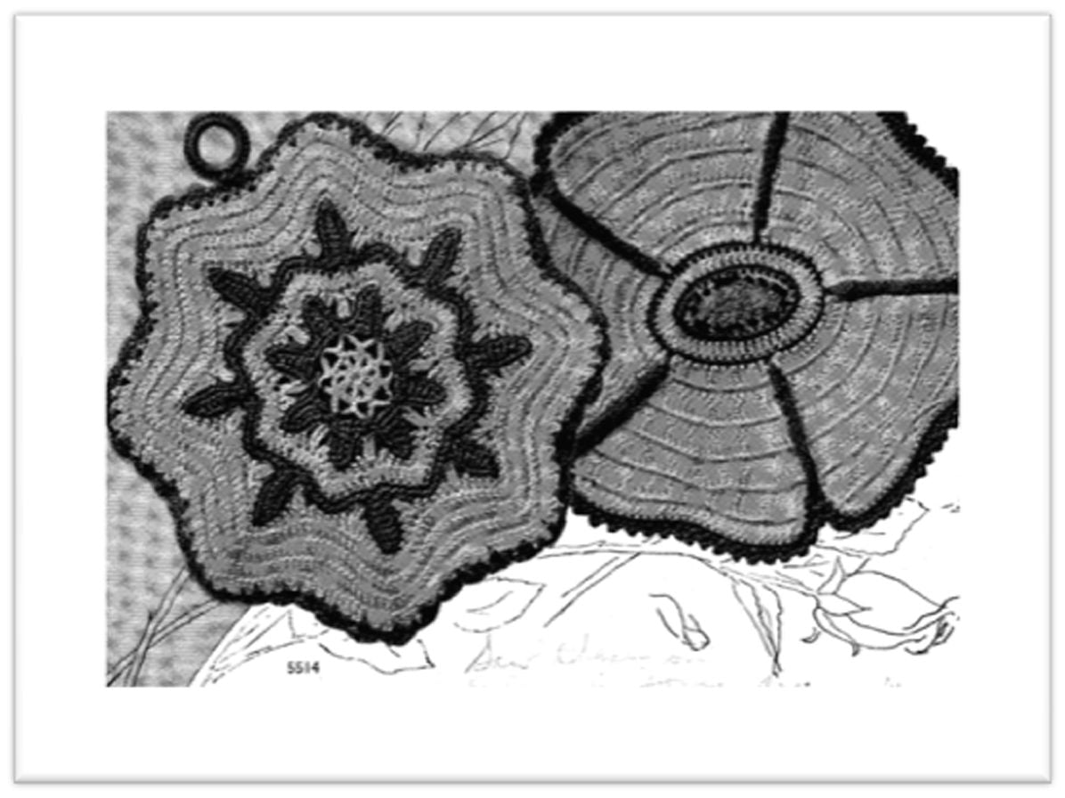 PATTERN #2328 THORN ROSE POTHOLDER VINTAGE CROCHET