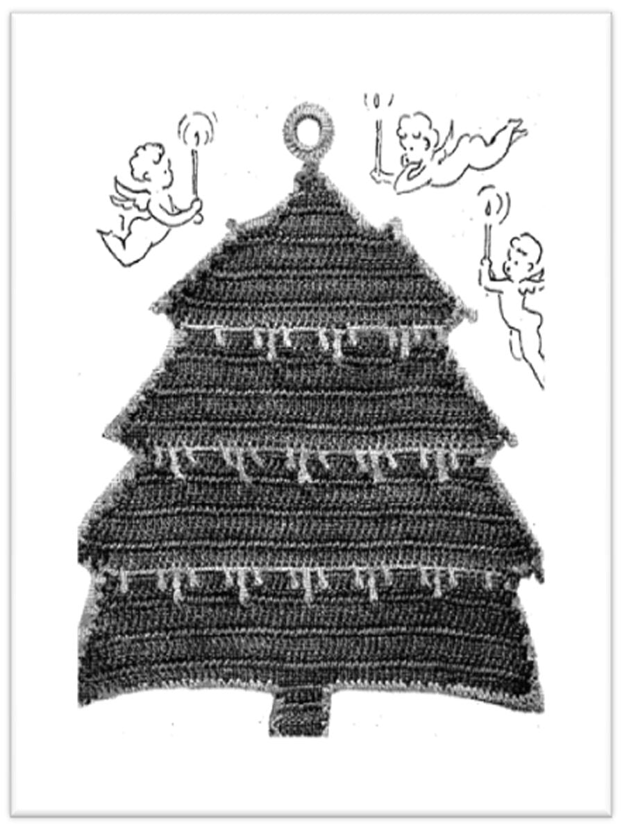 PATTERN #2332 TREE POTHOLDER VINTAGE CROCHET