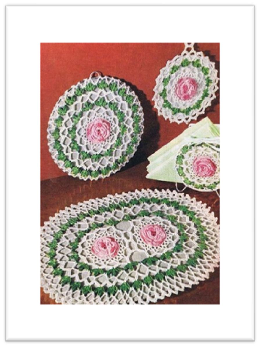 PATTERN #2355 ROSE SET VINTAGE CROCHET