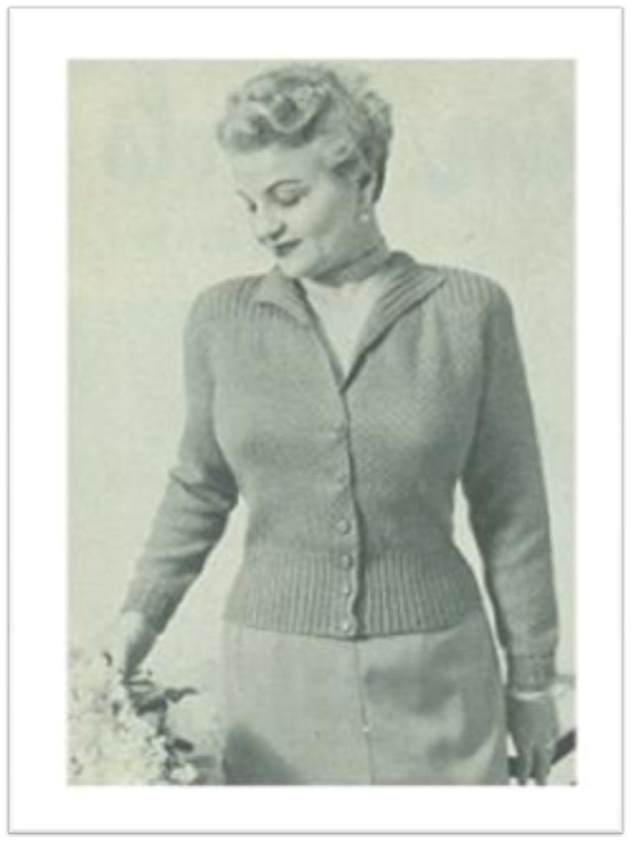 PATTERN #2370 TEXTURED CARDIGAN VINTAGE KNITTING