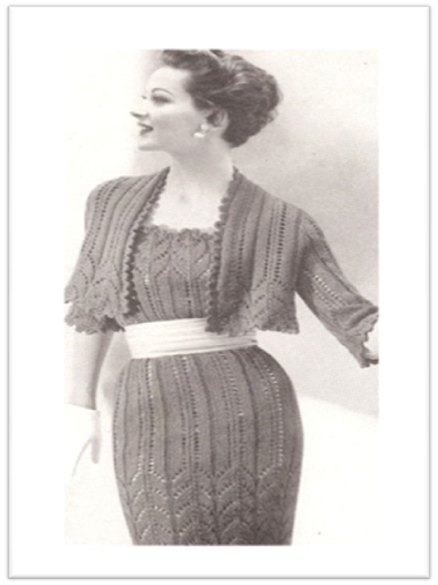 PATTERN #2375 LACE SHEATH AND SHORT SHORT JACKET VINTAGE CROCHET