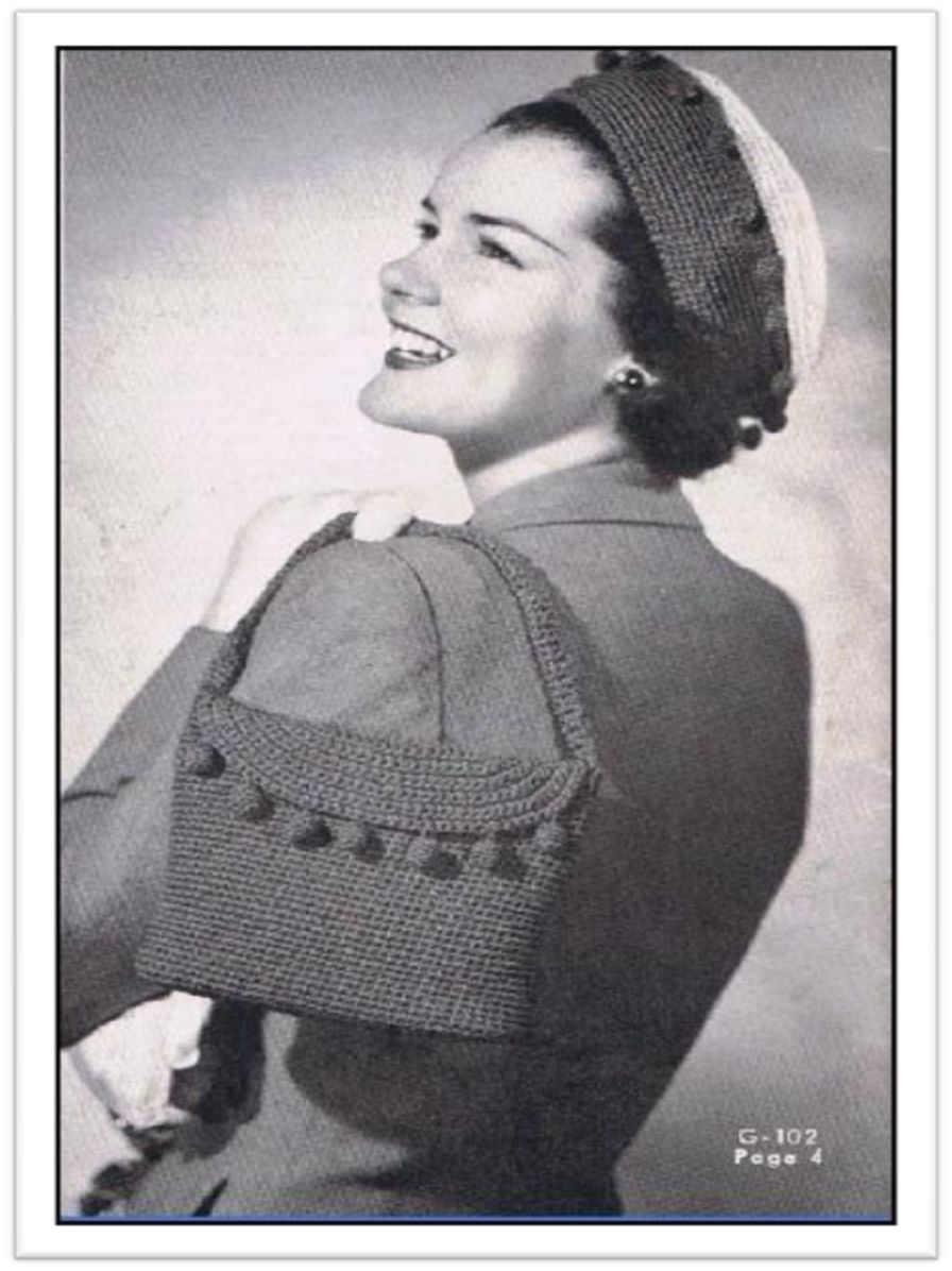 PATTERN #2584 HAT AND BAG SET VINTAGE CROCHET