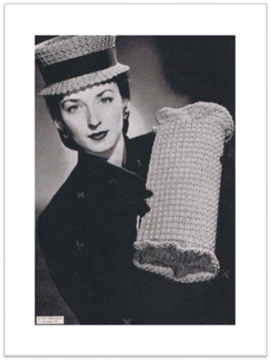 PATTERN #2587 HIGH HAT AND BAG VINTAGE CROCHET
