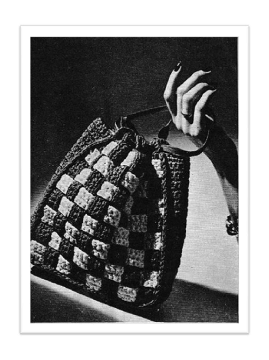 PATTERN #2596 CHECKERED BAG VINTAGE CROCHET